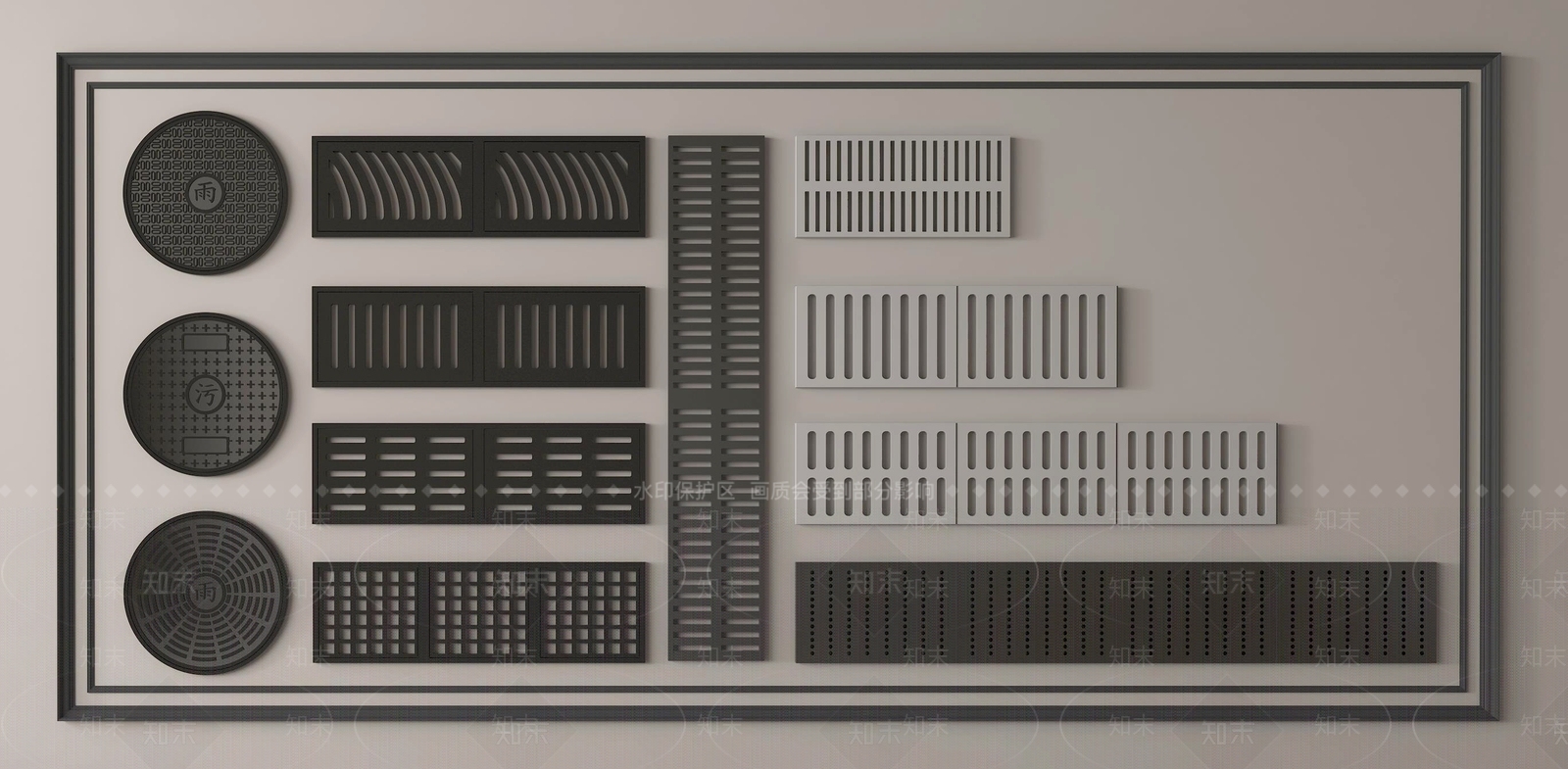 现代井盖3D模型下载【ID:1145500057】