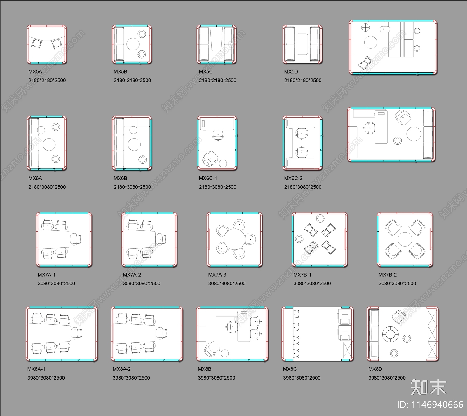 桌椅会议桌施工图下载【ID:1146940666】