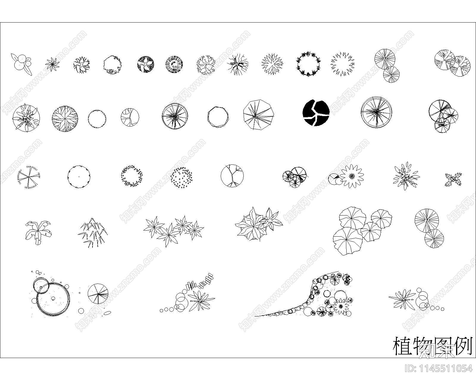 植物素材图库施工图下载【ID:1145511054】