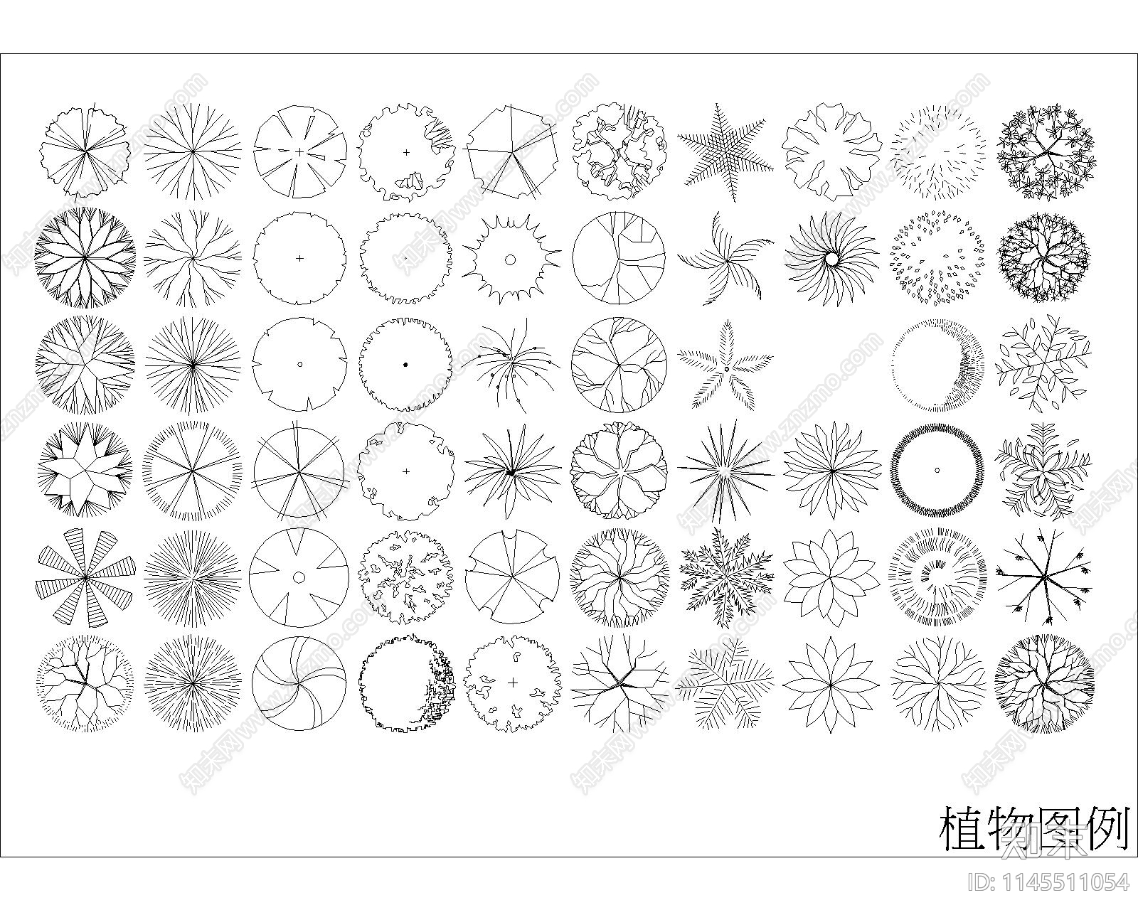 植物素材图库施工图下载【ID:1145511054】