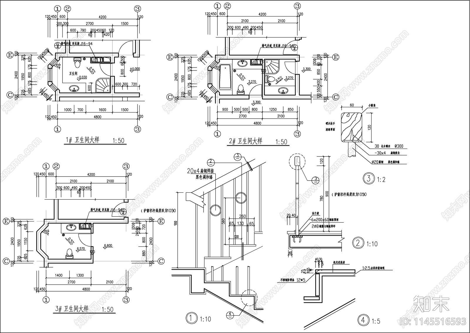 小型欧式别墅建筑图cad施工图下载【ID:1145516593】