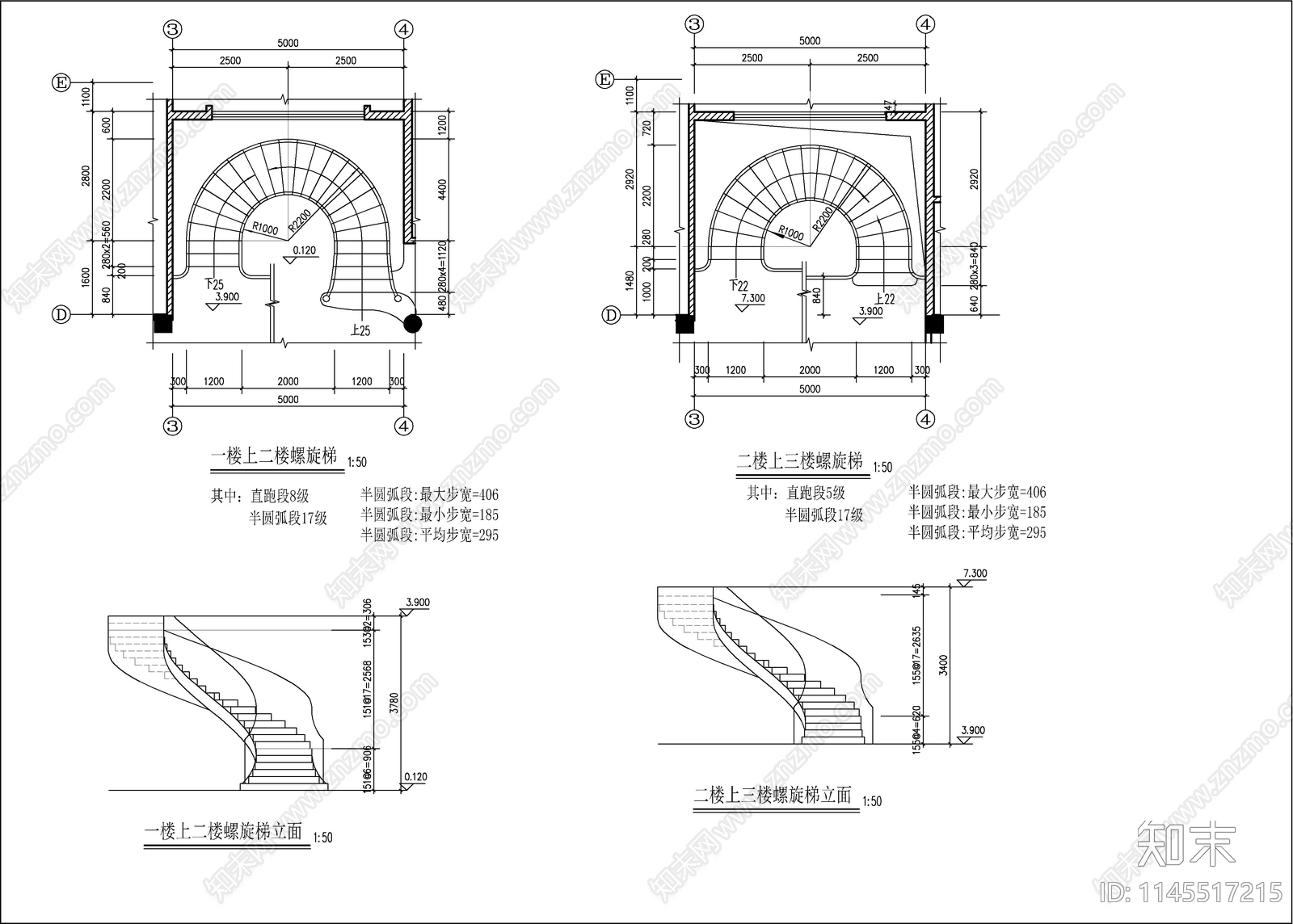 140平米欧式别墅建筑cad施工图下载【ID:1145517215】