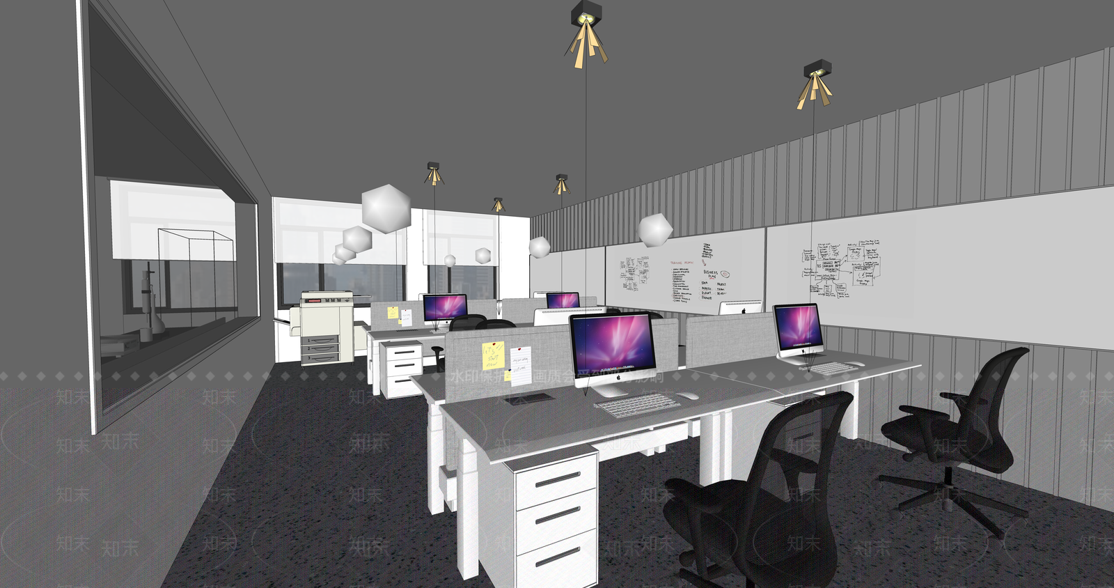 现代办公室SU模型下载【ID:1145517470】