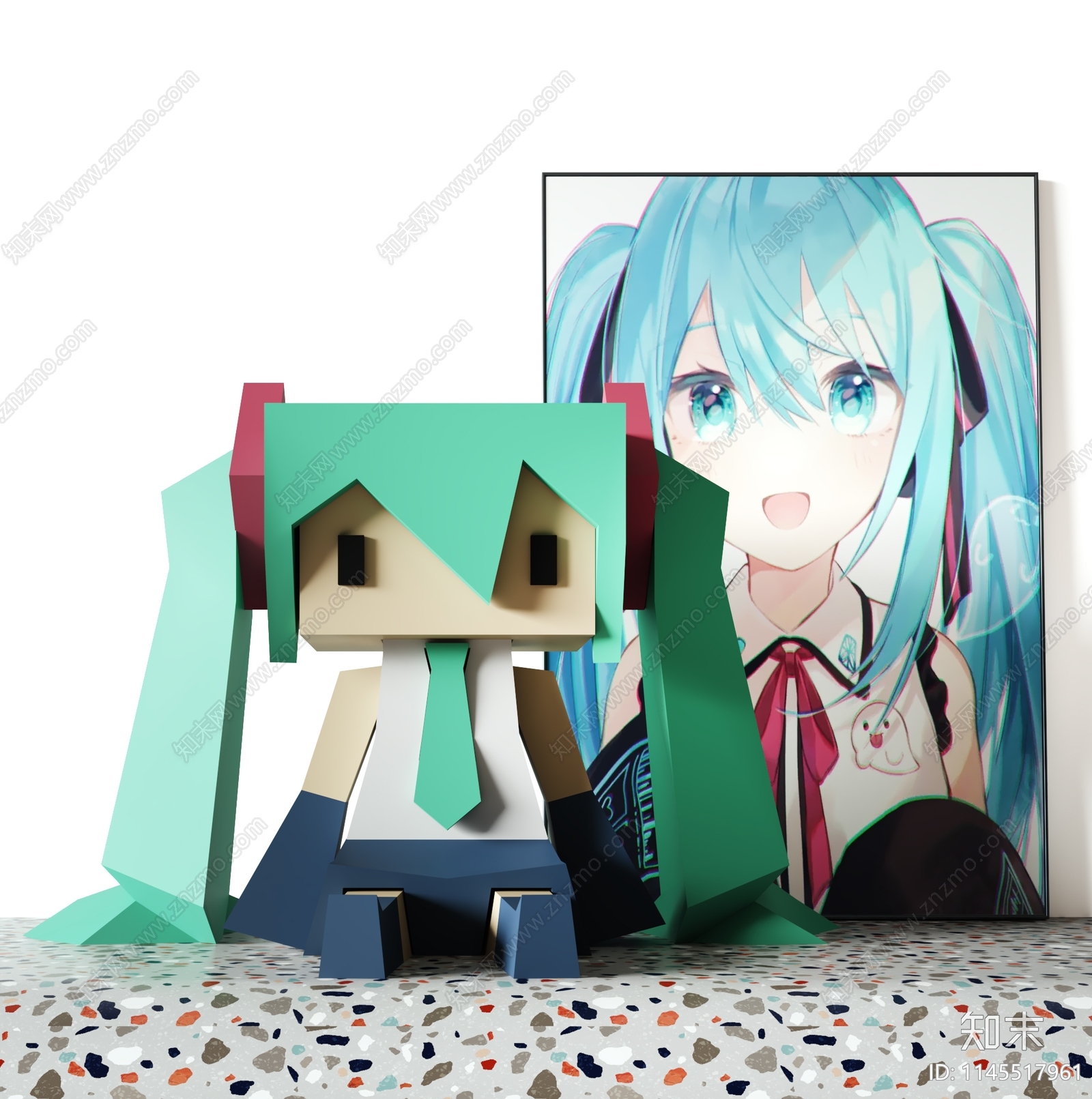 初音未来装饰摆件3D模型下载【ID:1145517961】