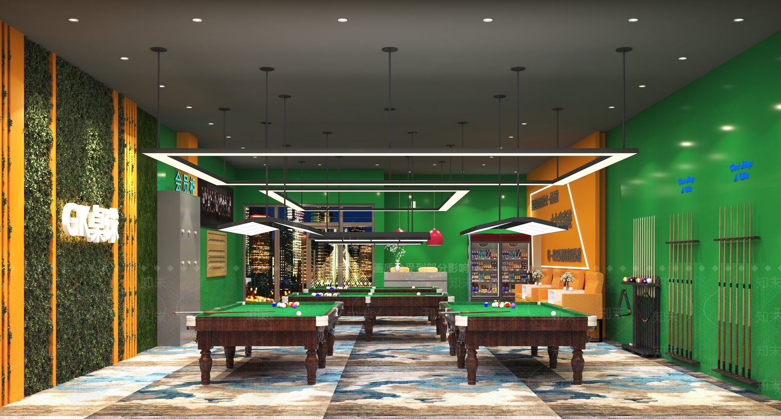 现代台球厅3D模型下载【ID:1145518551】