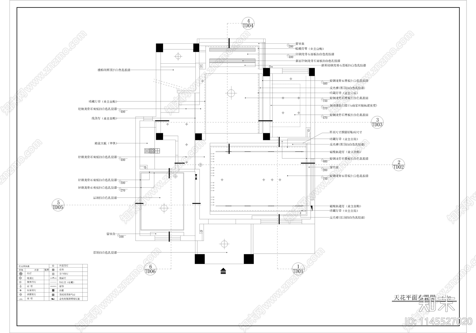 三层现代简约风格别墅室内cad施工图下载【ID:1145527020】