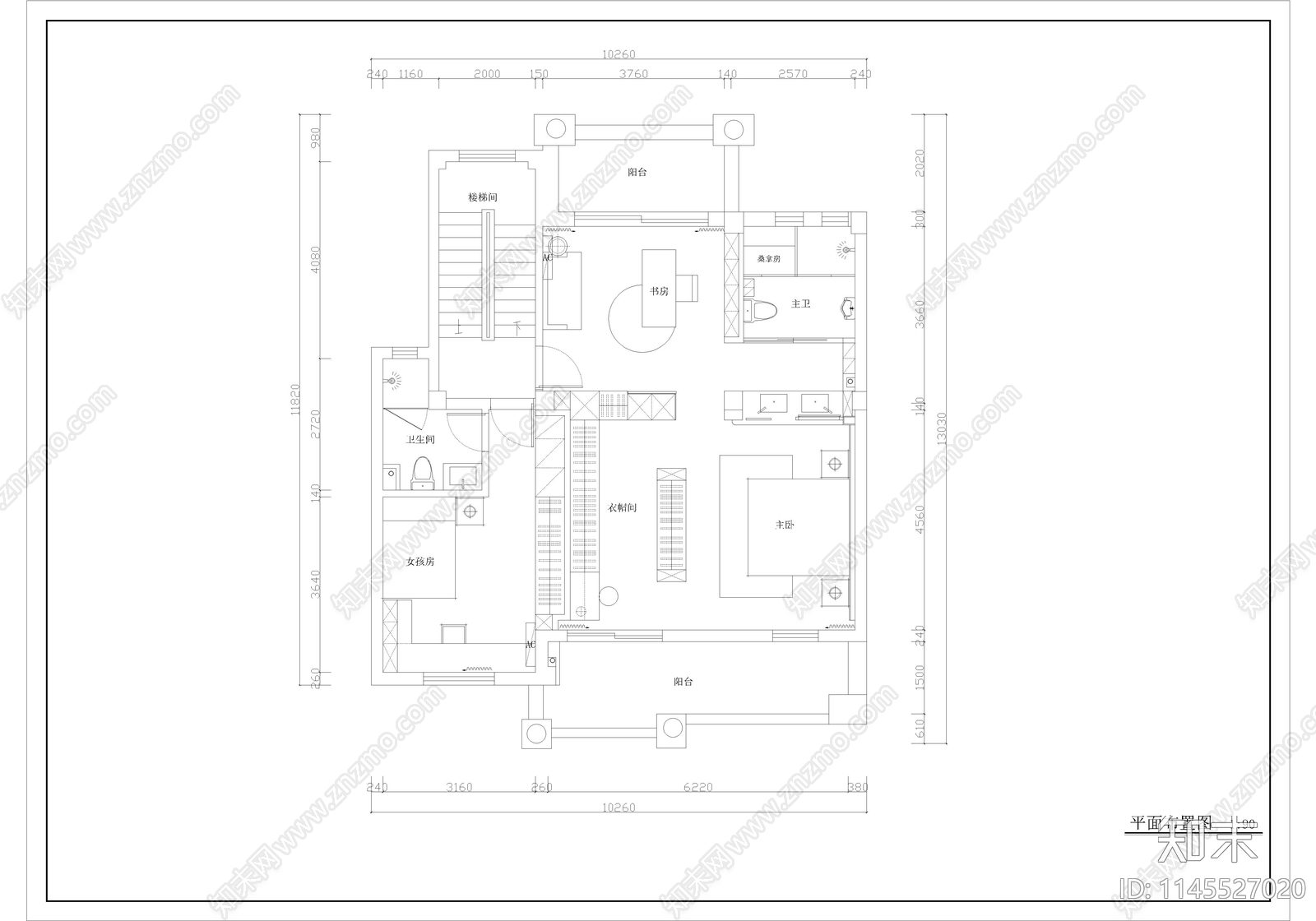 三层现代简约风格别墅室内cad施工图下载【ID:1145527020】