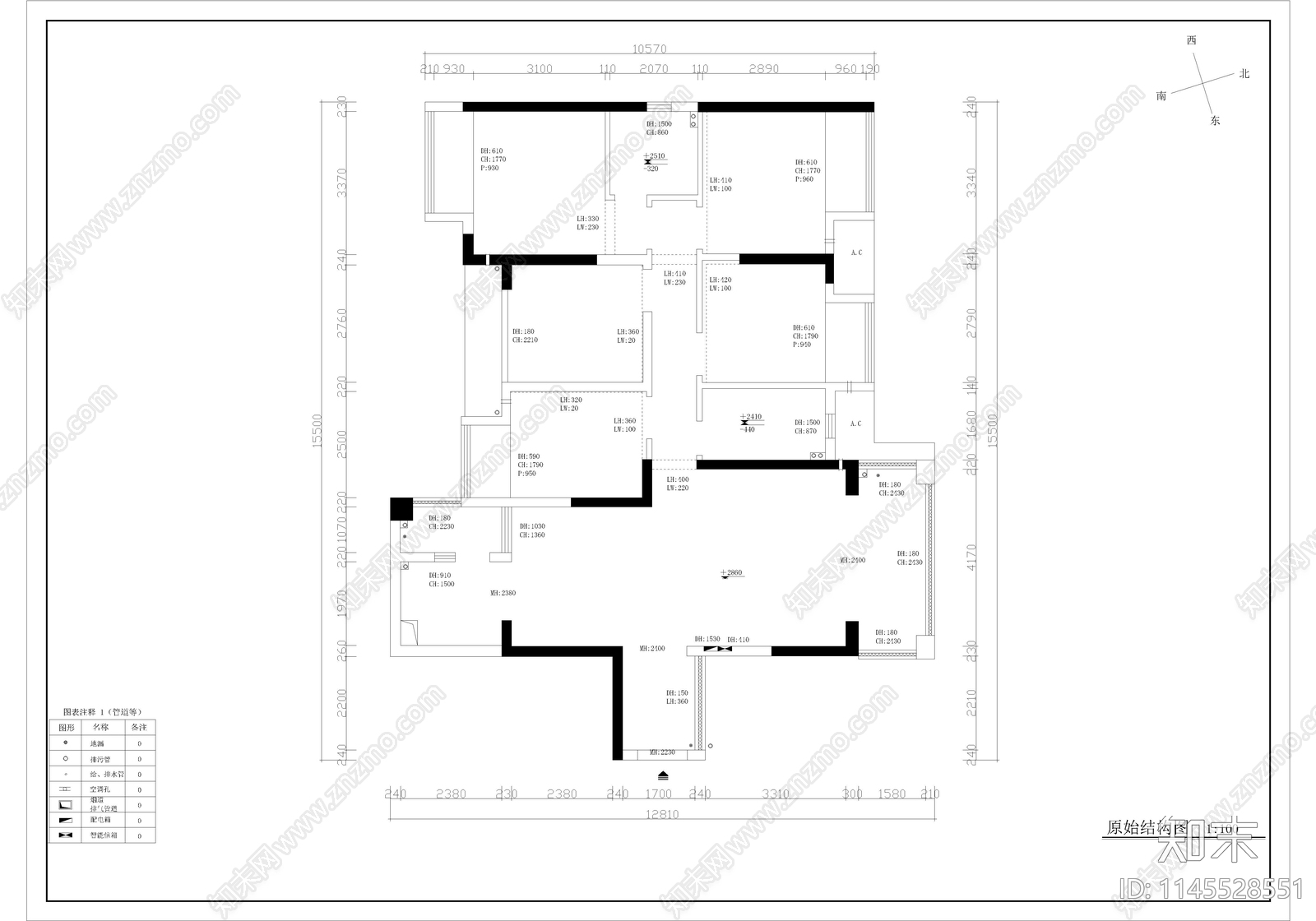 新中式家装室内cad施工图下载【ID:1145528551】