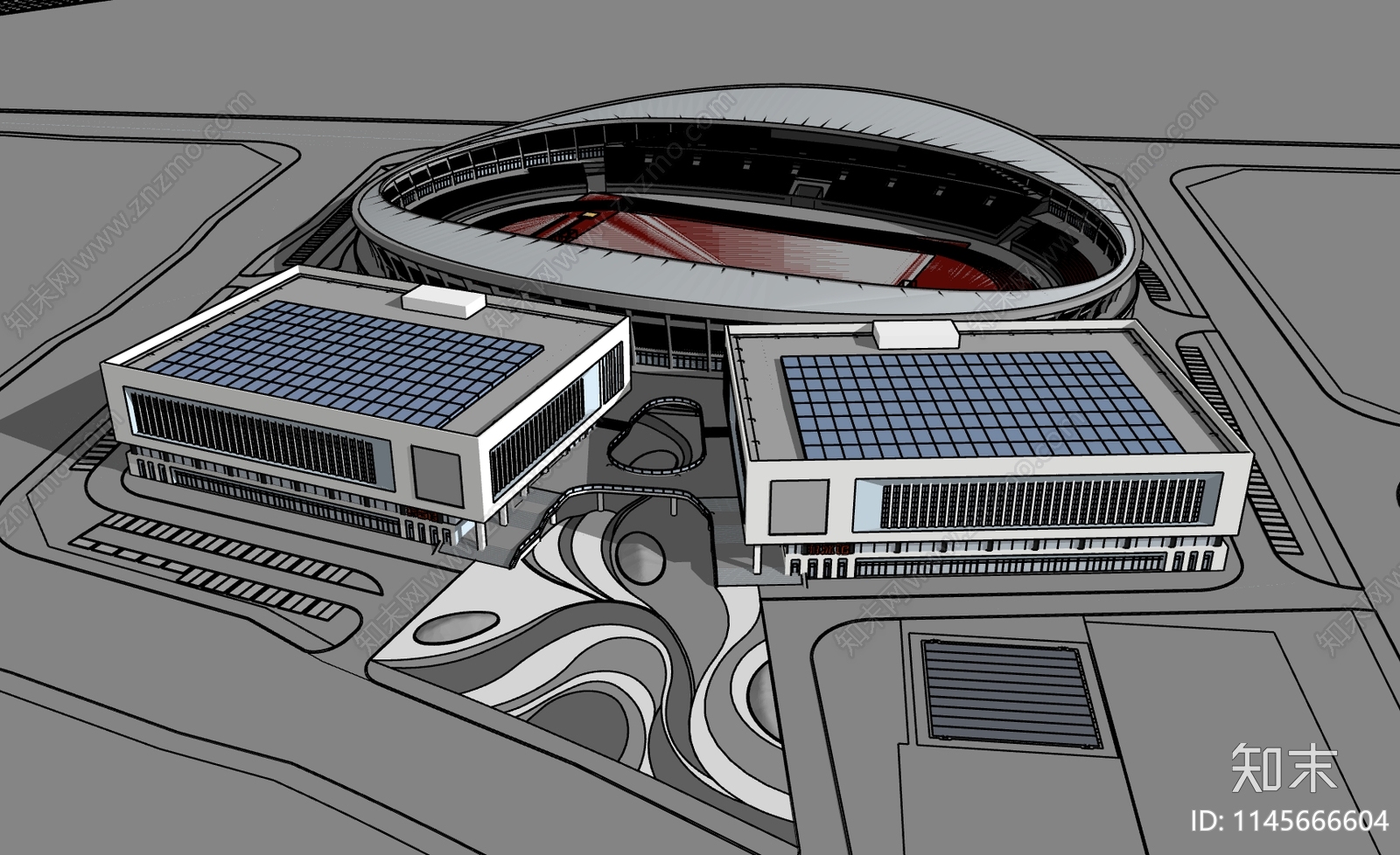 现代体育馆SU模型下载【ID:1145666604】