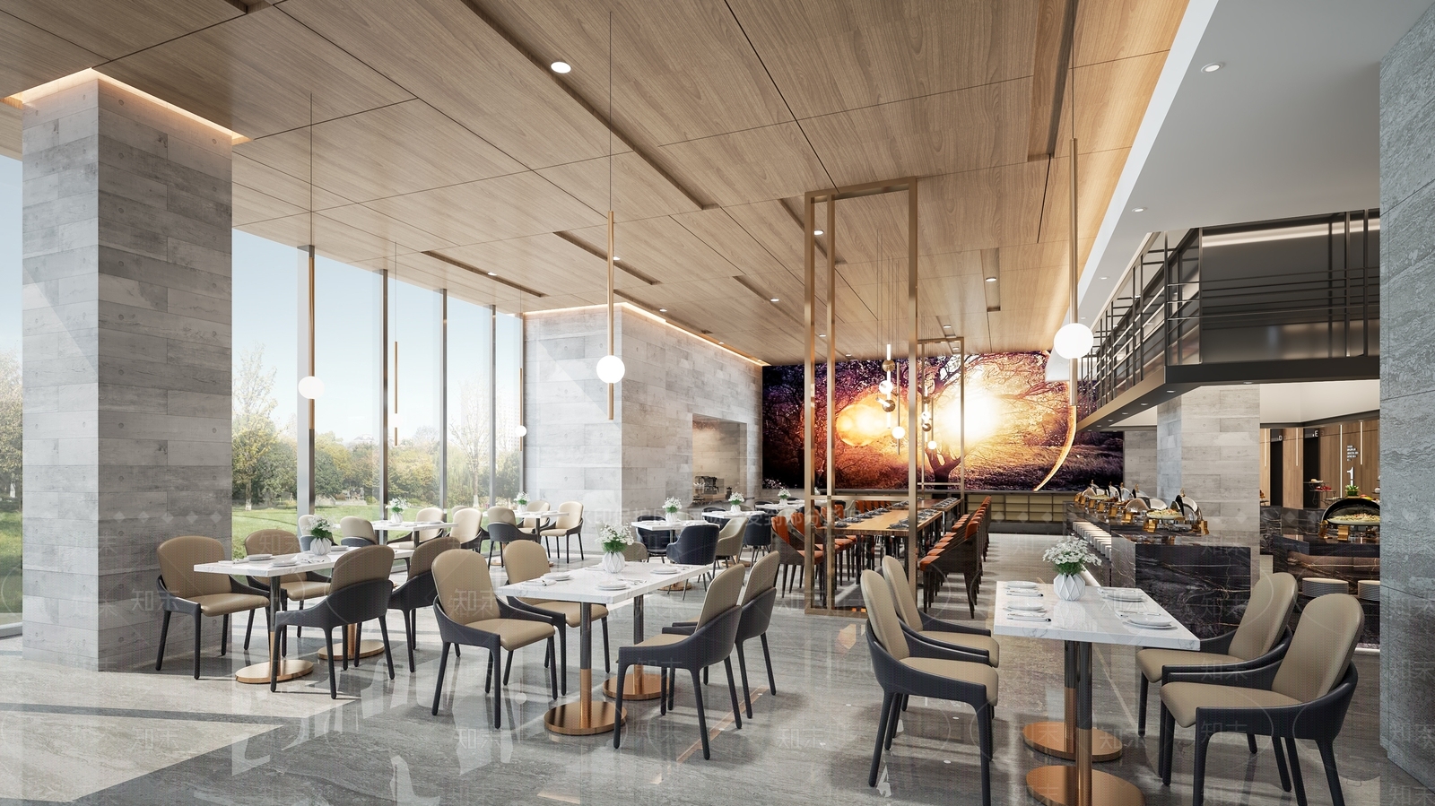 现代自助餐厅3D模型下载【ID:1145530011】