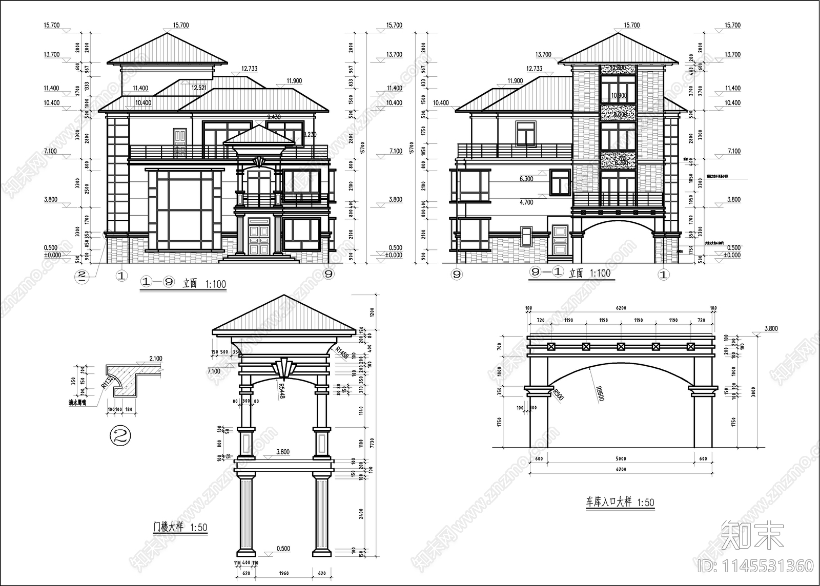 200平别墅建施图施工图下载【ID:1145531360】