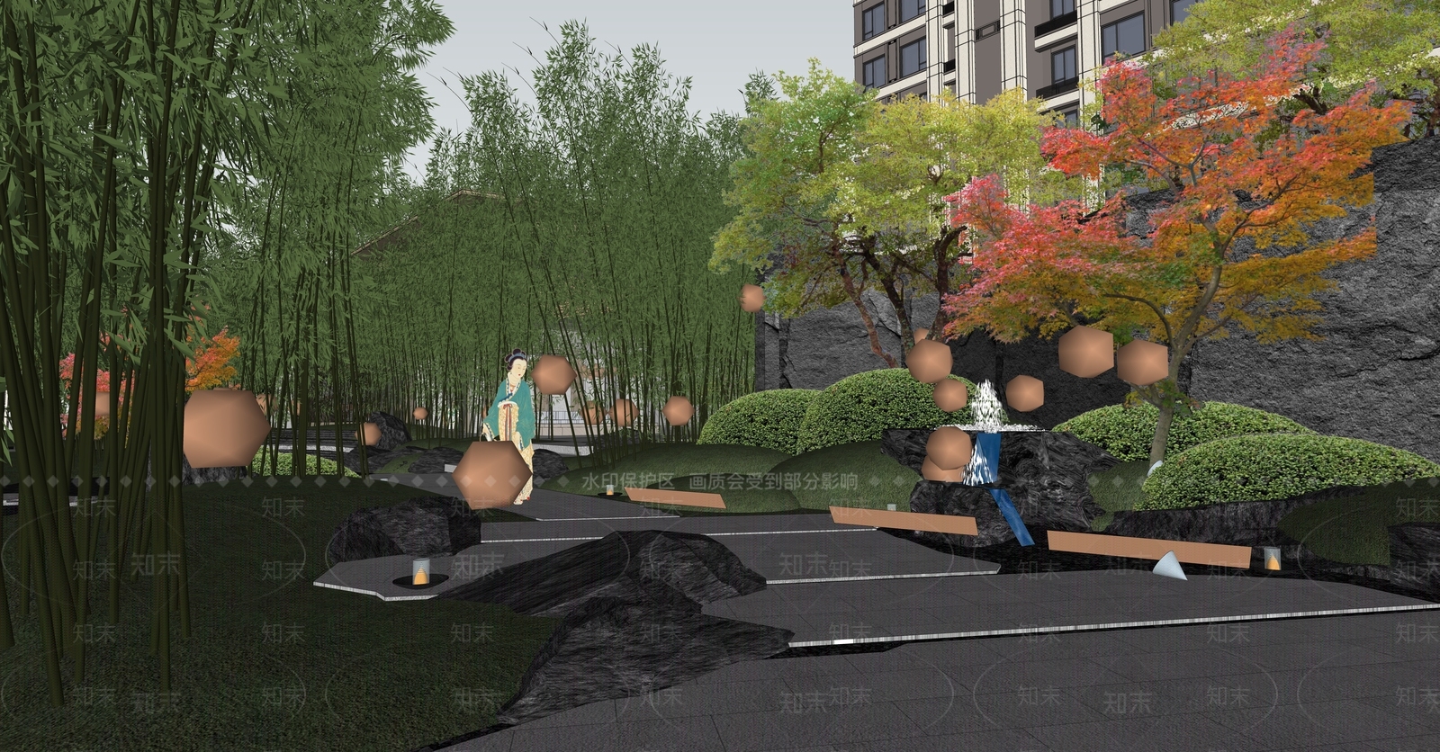 中式图书馆内部SU模型下载【ID:1145532919】