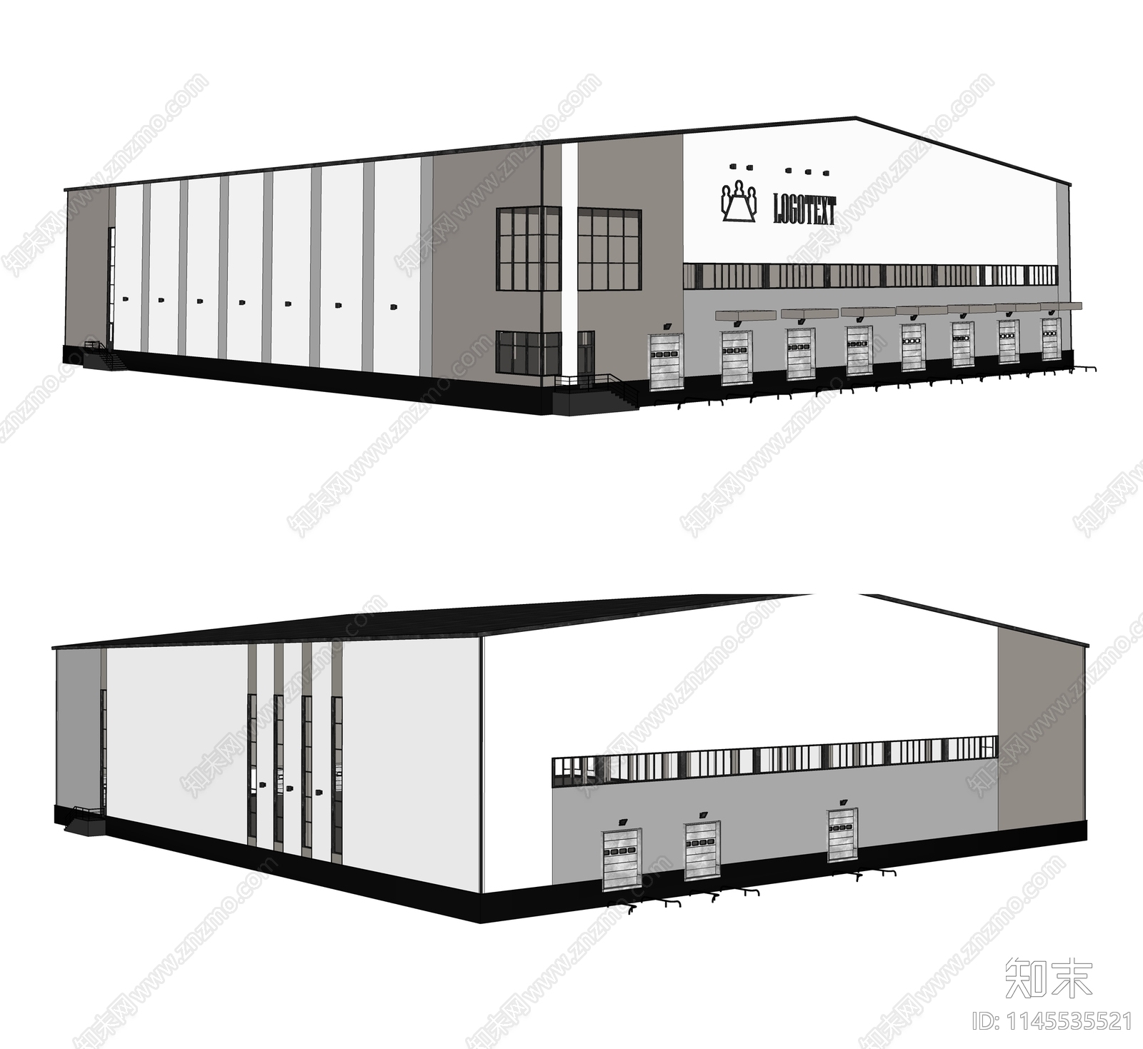 现代仓库SU模型下载【ID:1145535521】