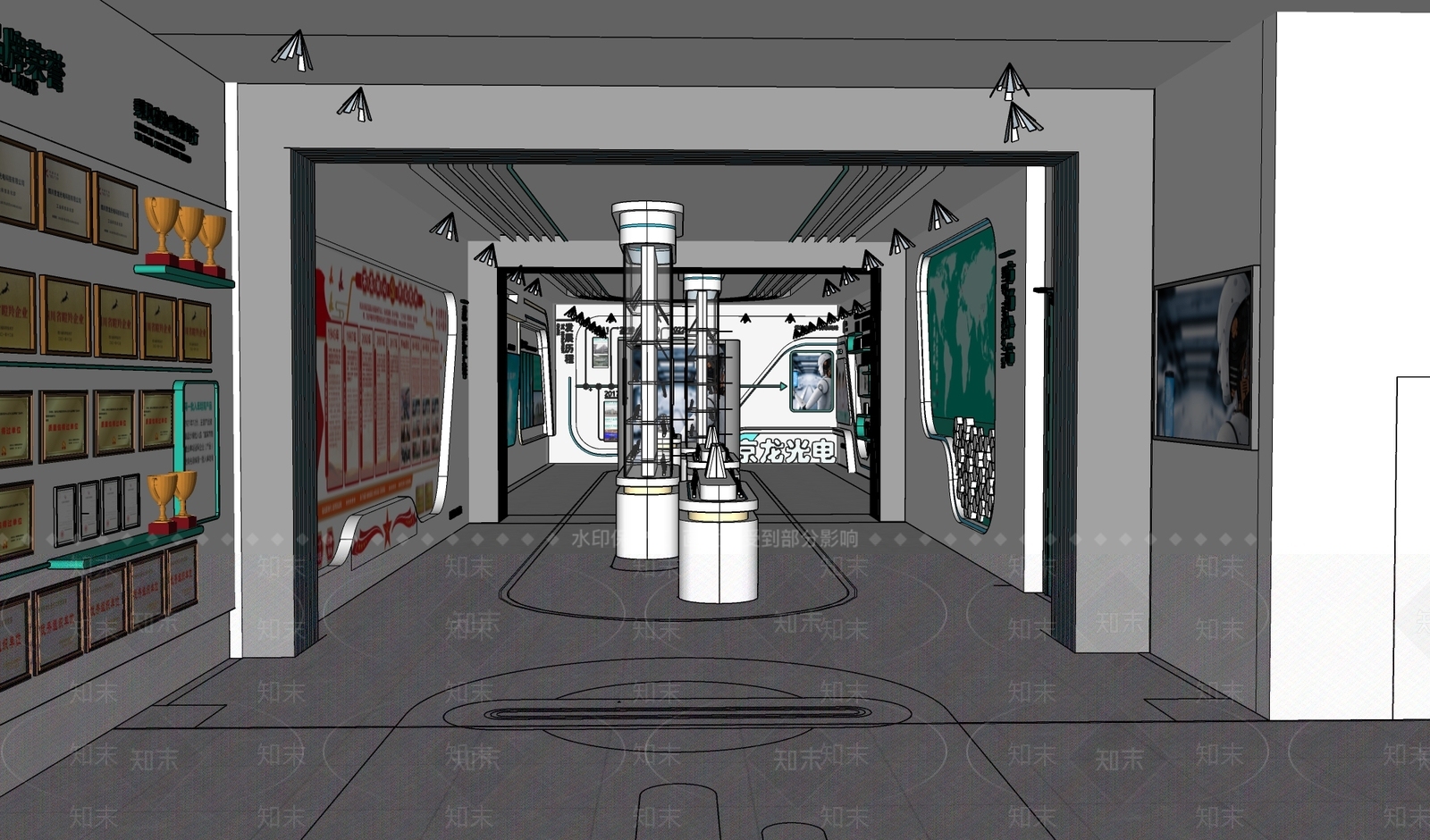 现代科技展厅SU模型下载【ID:1145535744】