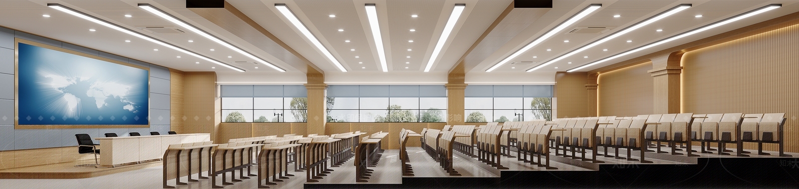 现代多功能厅报告厅3D模型下载【ID:1145539612】