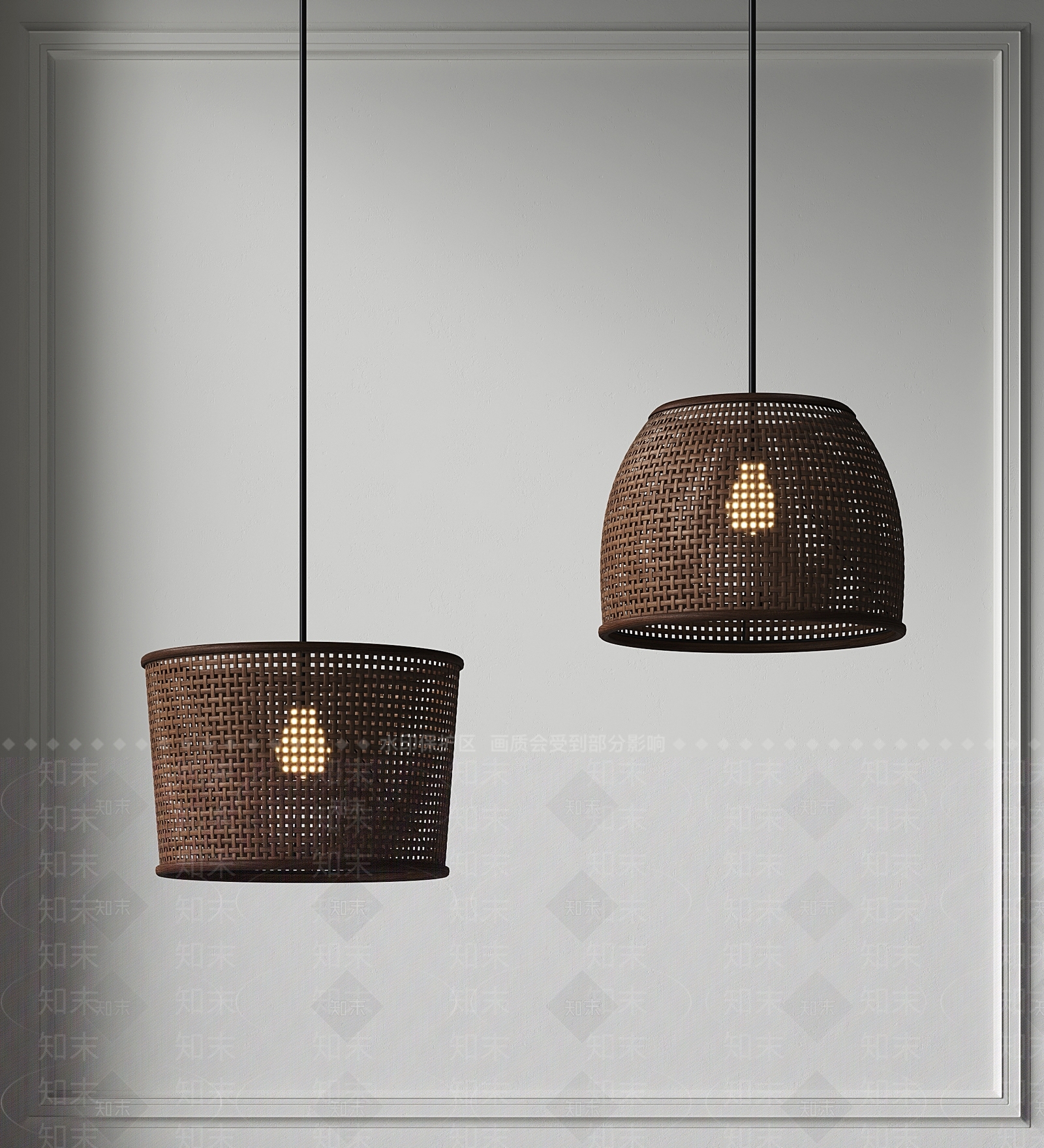 侘寂风编织吊灯3D模型下载【ID:1145543489】