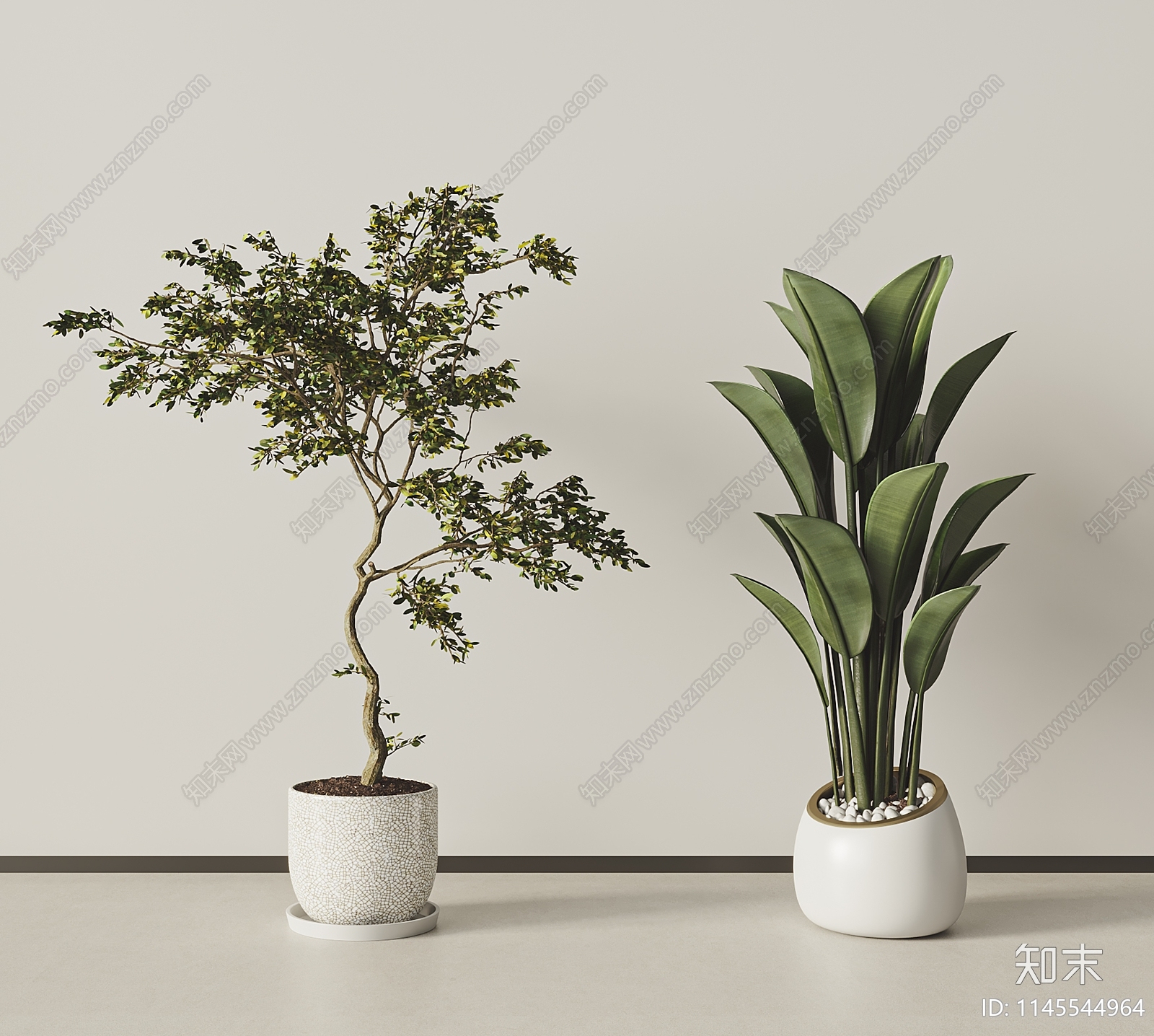 绿植盆栽组合3D模型下载【ID:1145544964】