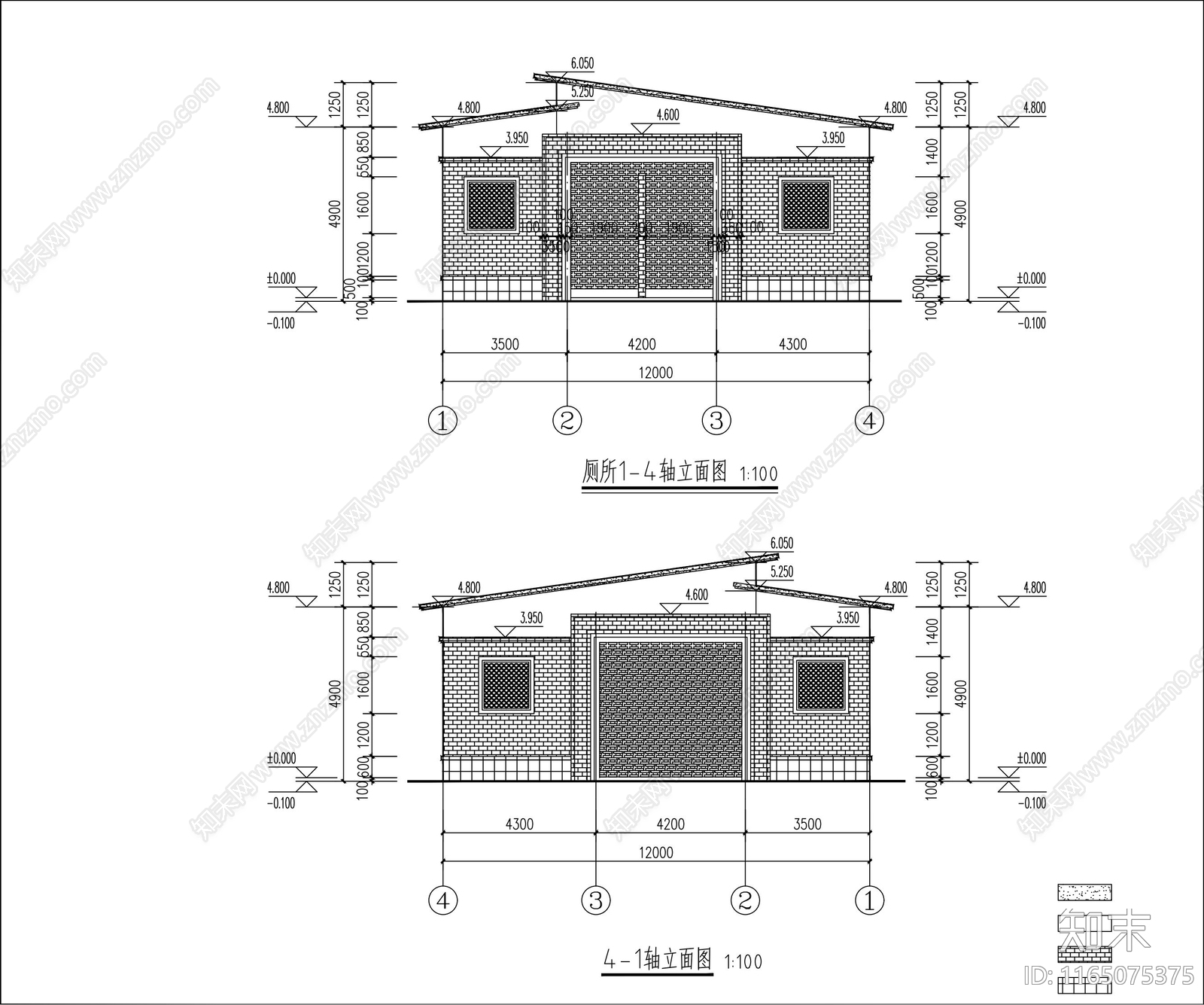 现代公厕cad施工图下载【ID:1165075375】