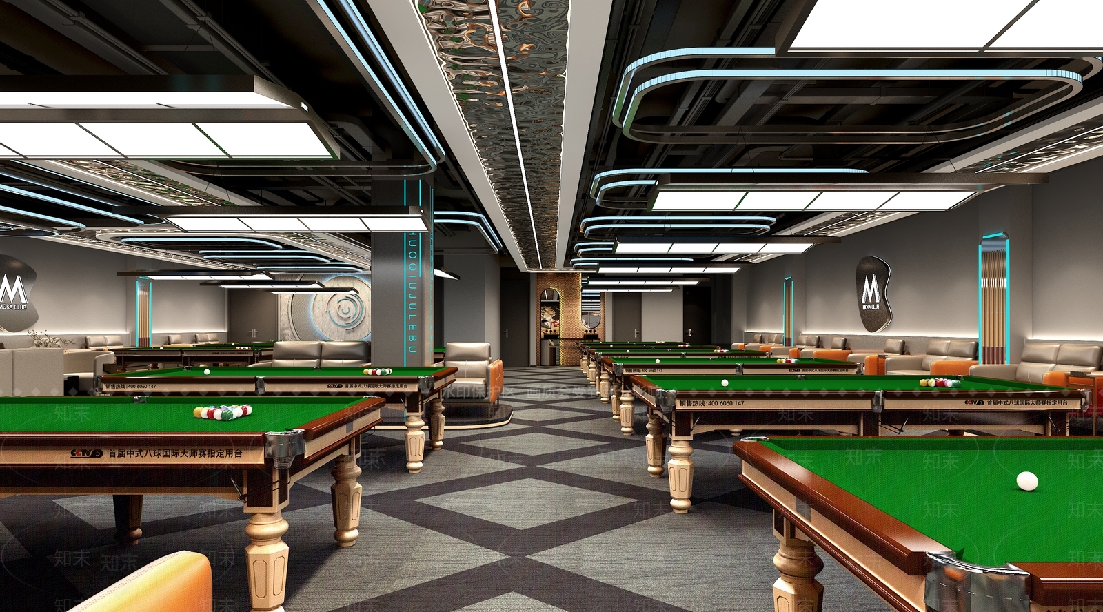 现代台球室3D模型下载【ID:1145552284】_知末3d模型网