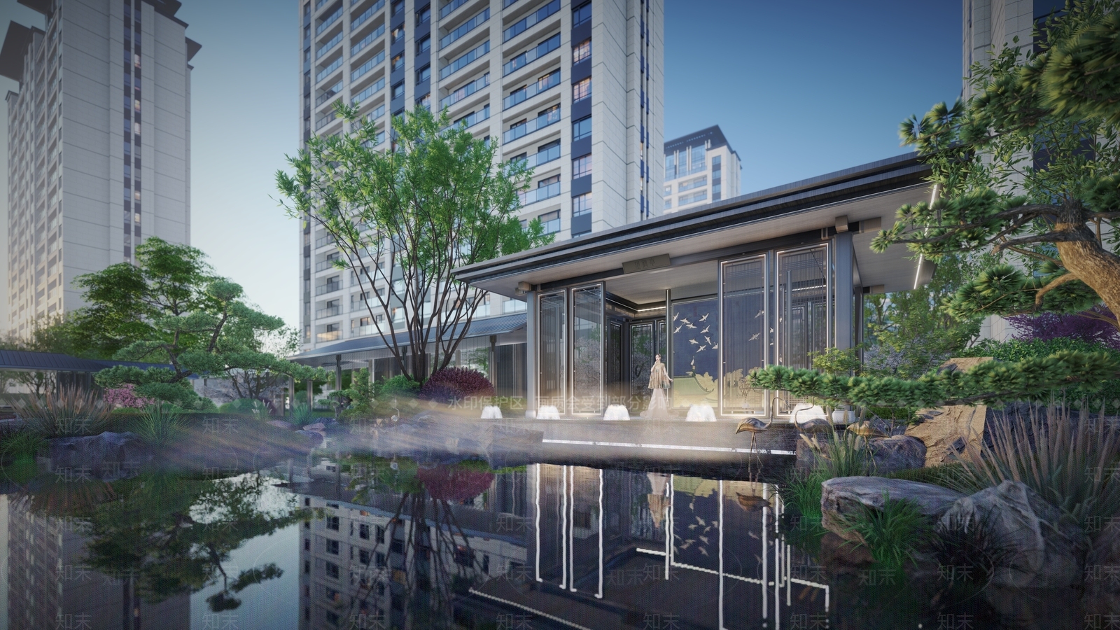 新中式廊架SU模型下载【ID:1145554690】