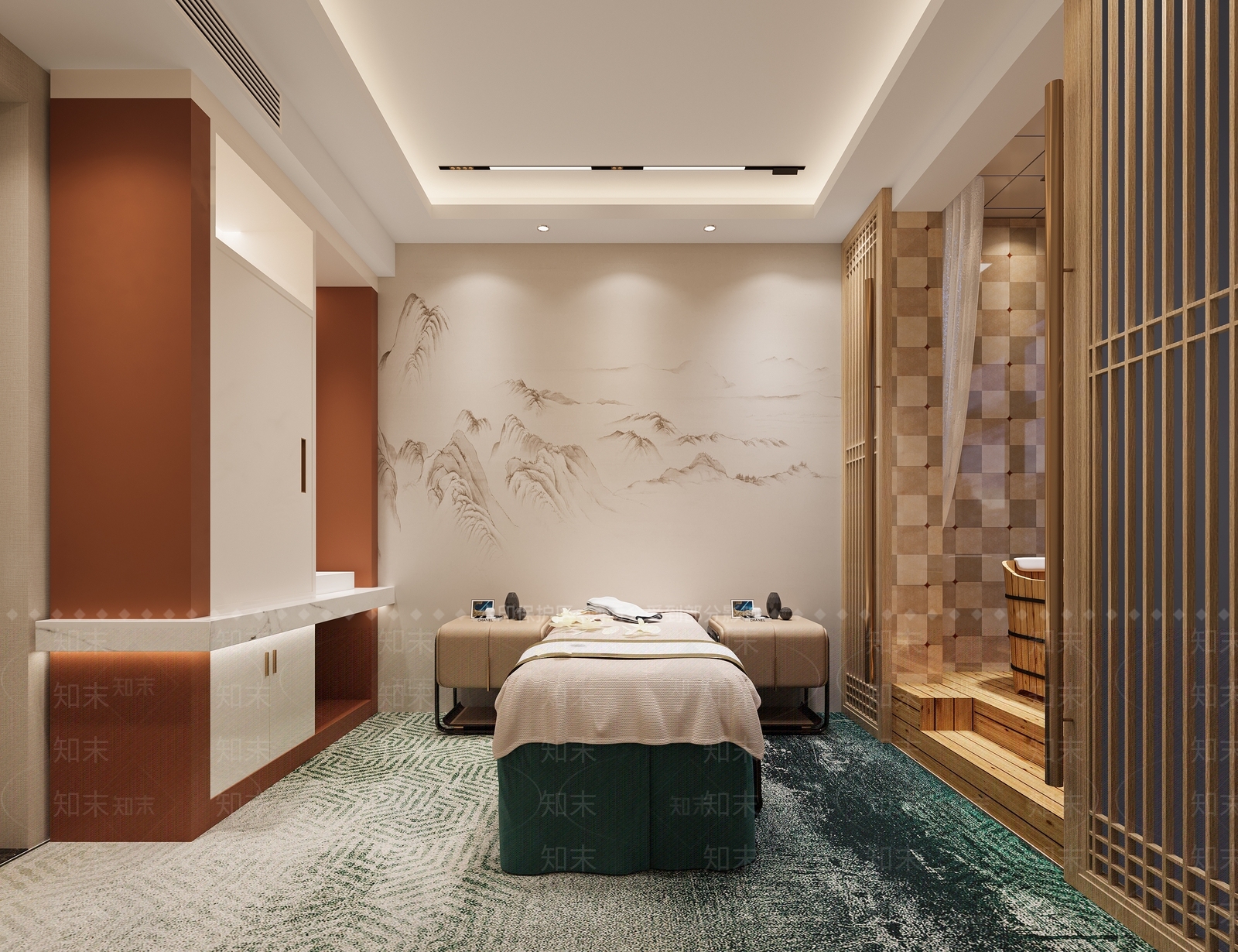 新中式美容SPA店3D模型下载【ID:1145561941】
