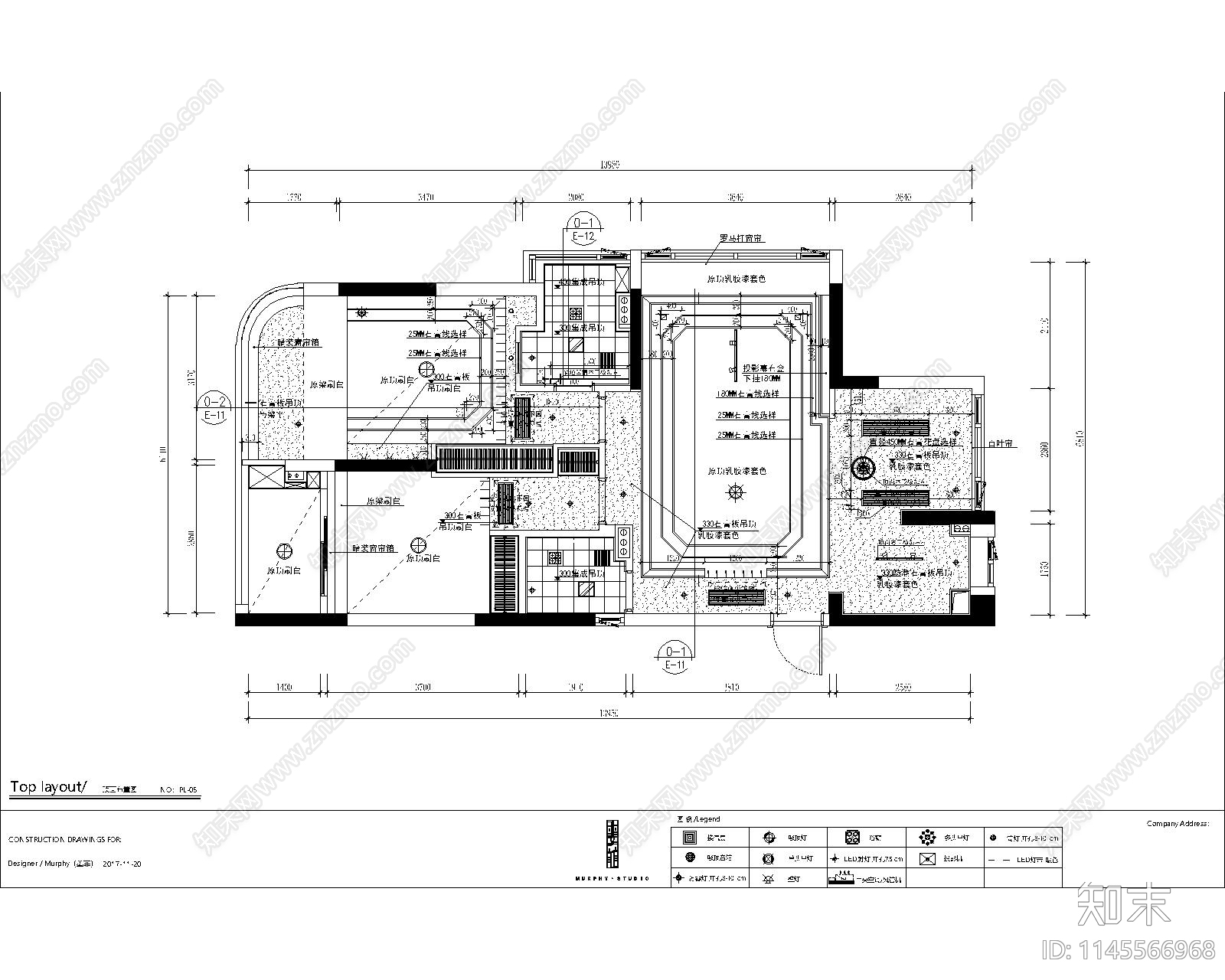 欧式风格家装案例室内cad施工图下载【ID:1145566968】