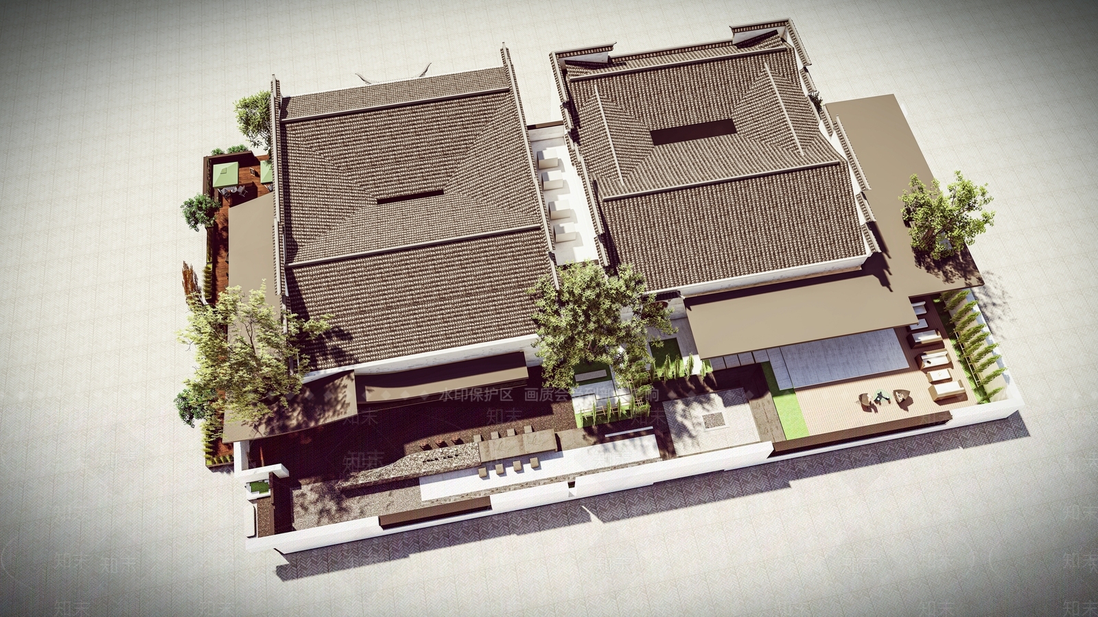 中式古建筑SU模型下载【ID:1145570165】