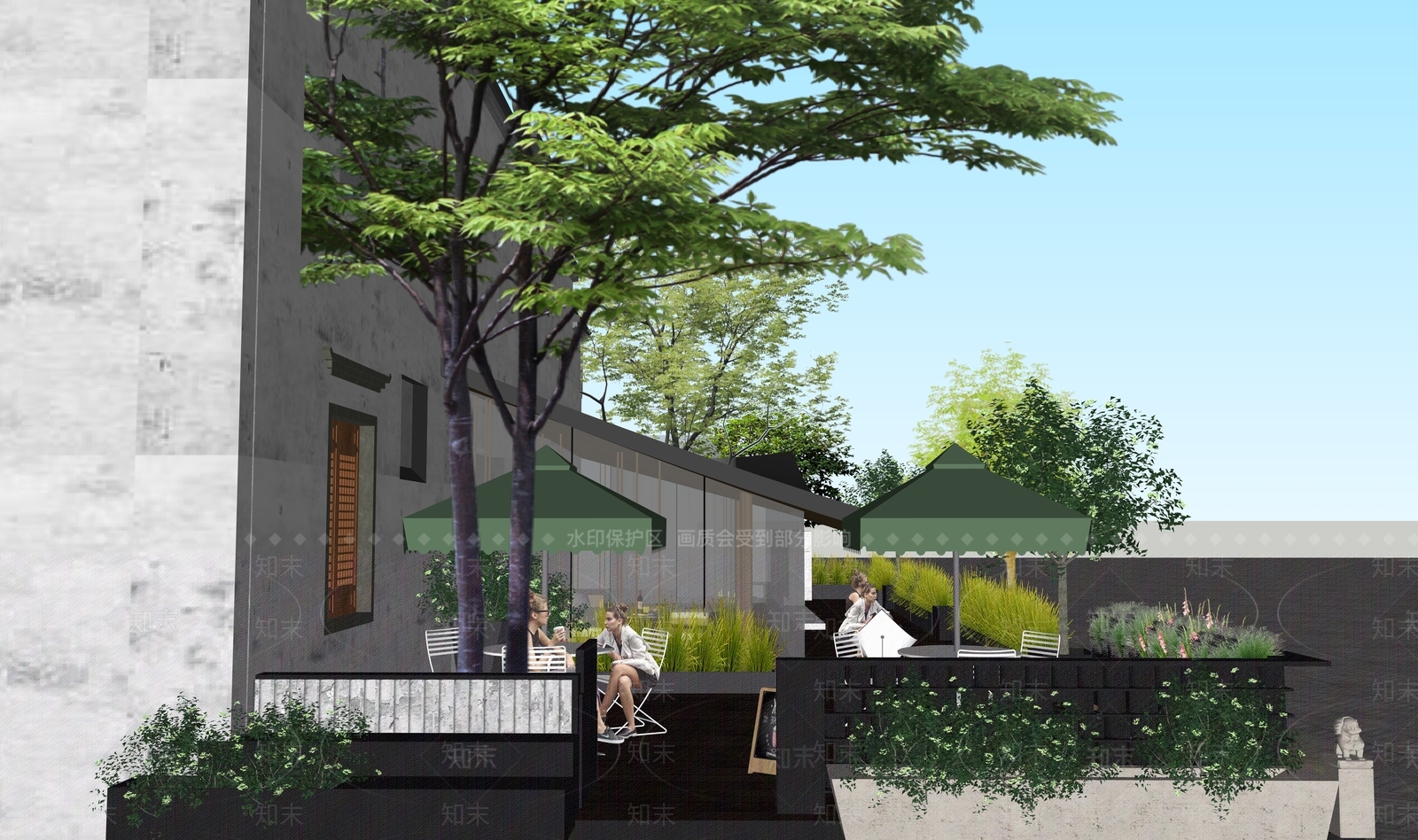 中式古建筑SU模型下载【ID:1145570165】