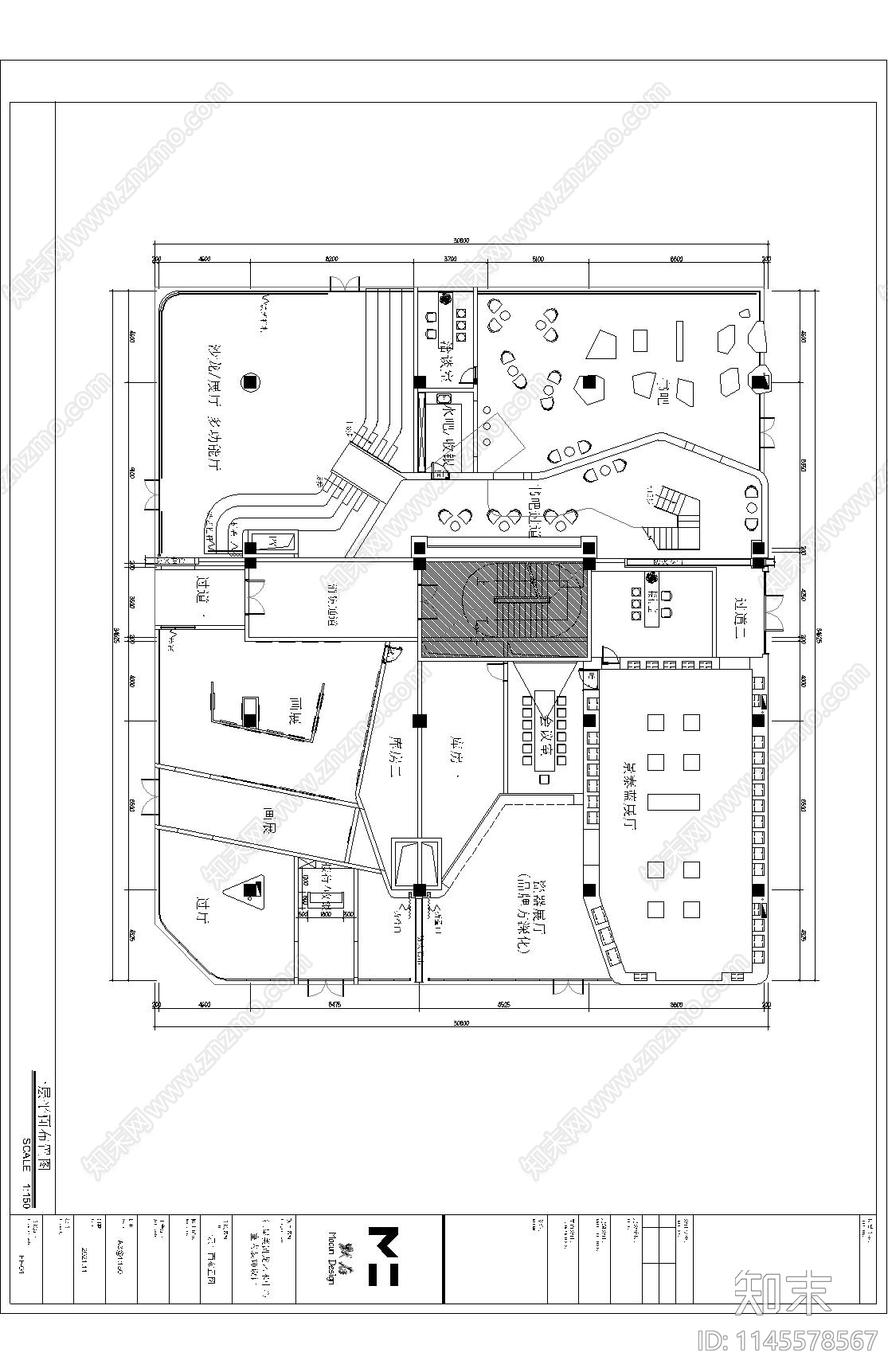 艺术中心室内施工图下载【ID:1145578567】