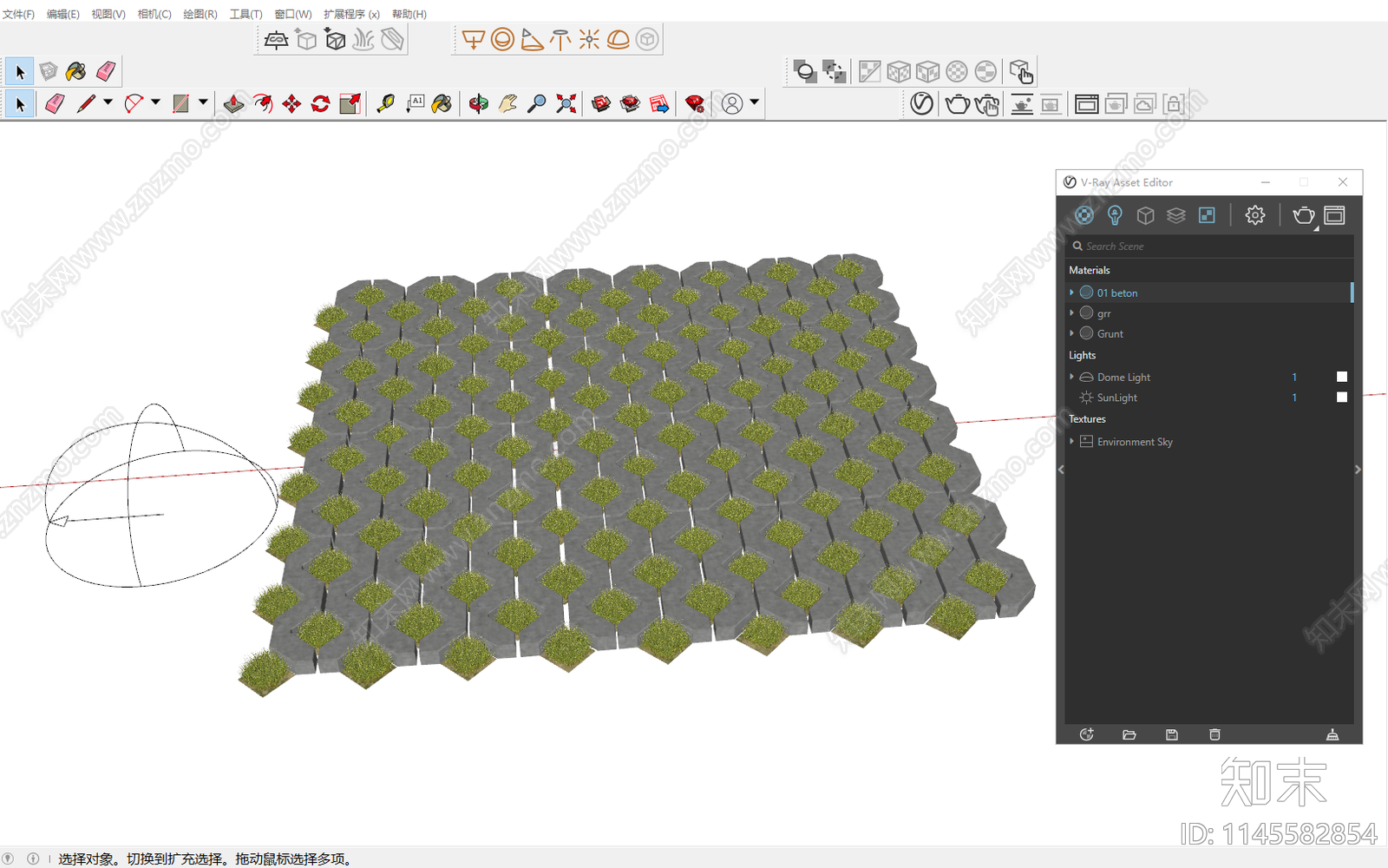 现代草坪砖SU模型下载【ID:1145582854】