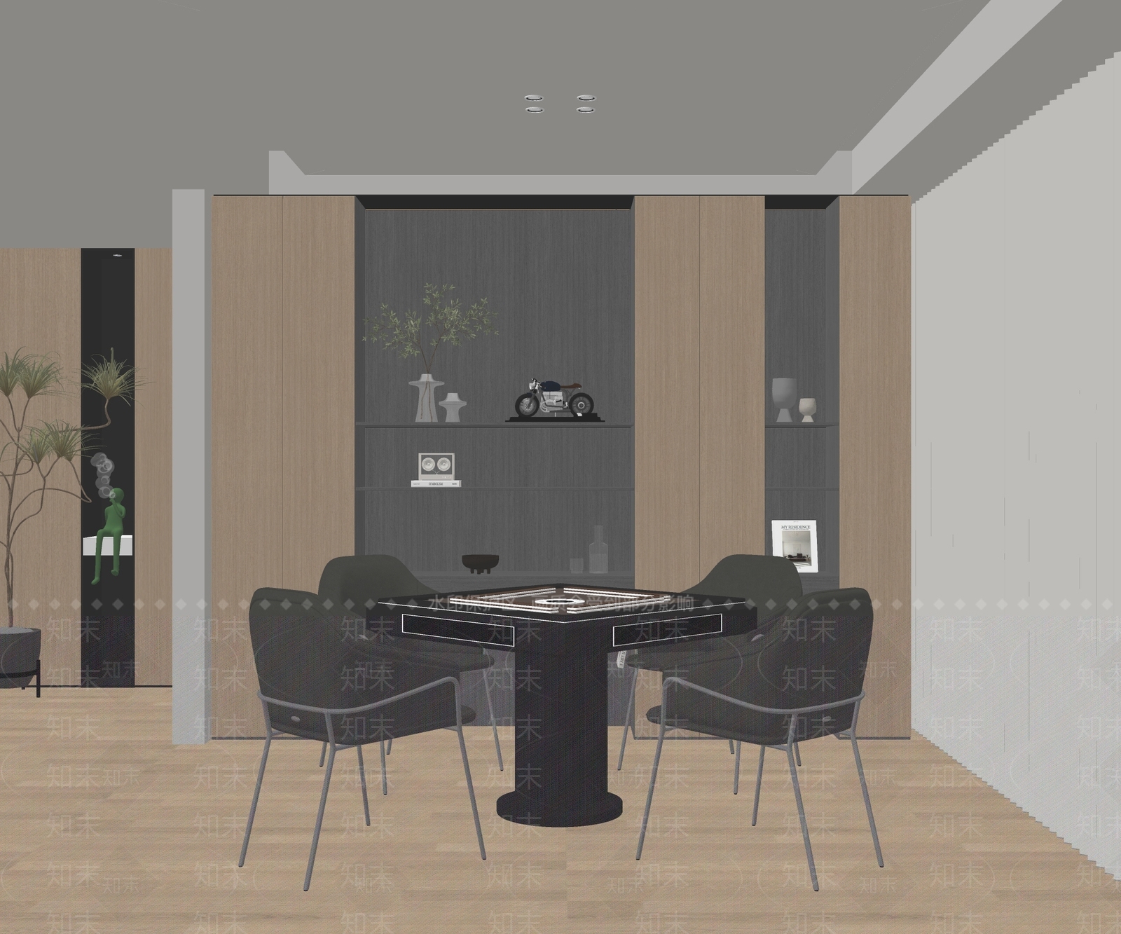 现代棋牌室SU模型下载【ID:1145584672】