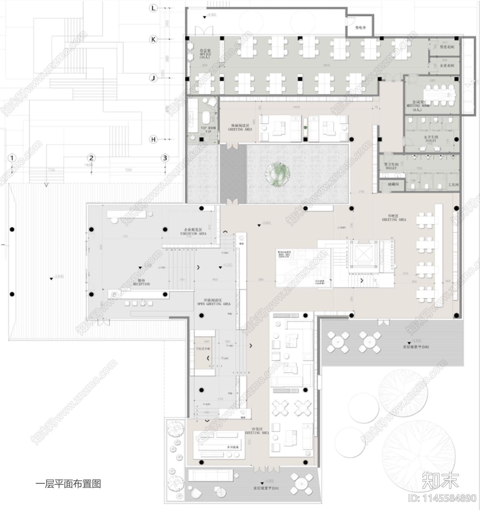 丹健国际郑州御栖玖里体验中心cad施工图下载【ID:1145584890】