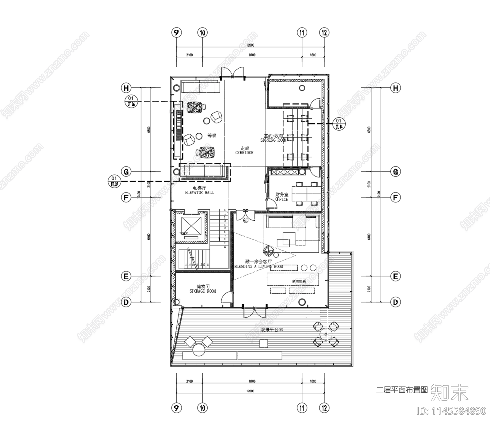 丹健国际郑州御栖玖里体验中心cad施工图下载【ID:1145584890】