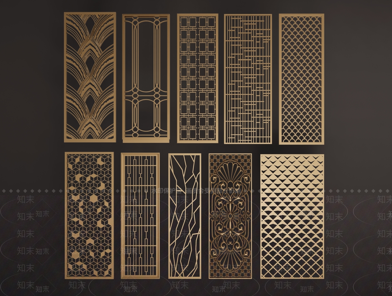 新中式雕花隔断SU模型下载【ID:1145605765】