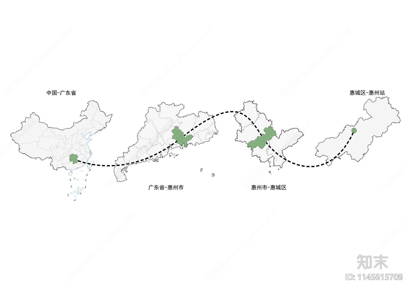 广东省惠州市PSD免抠地理地图区位分析图素材下载【ID:1145615709】