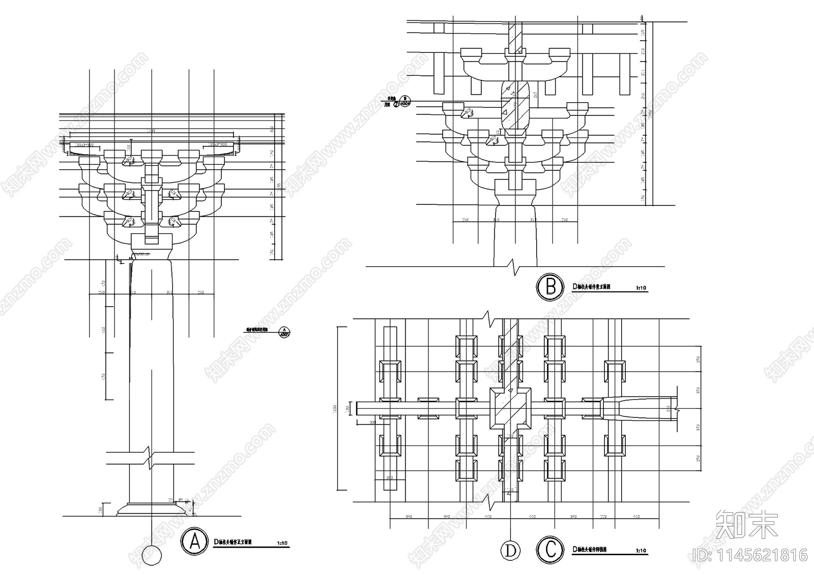 观音殿建筑详图cad施工图下载【ID:1145621816】