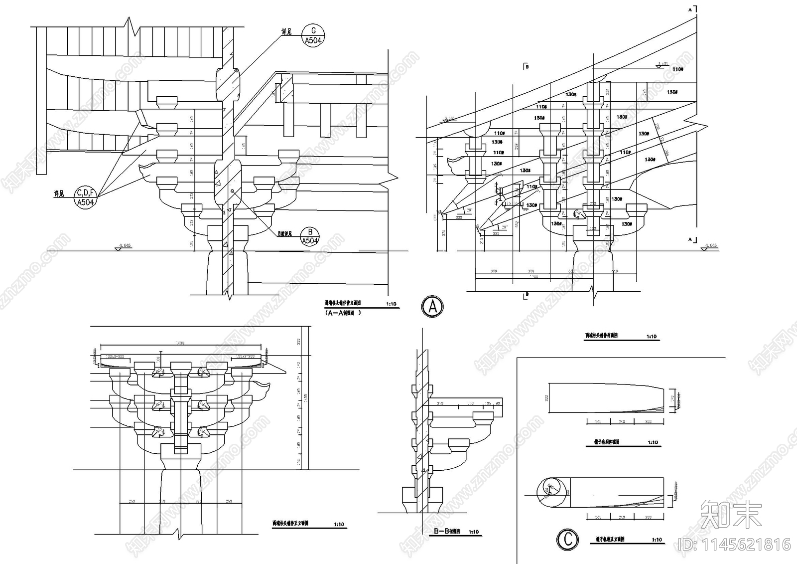 观音殿建筑详图cad施工图下载【ID:1145621816】