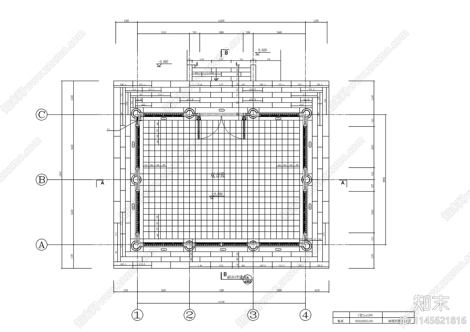观音殿建筑详图cad施工图下载【ID:1145621816】