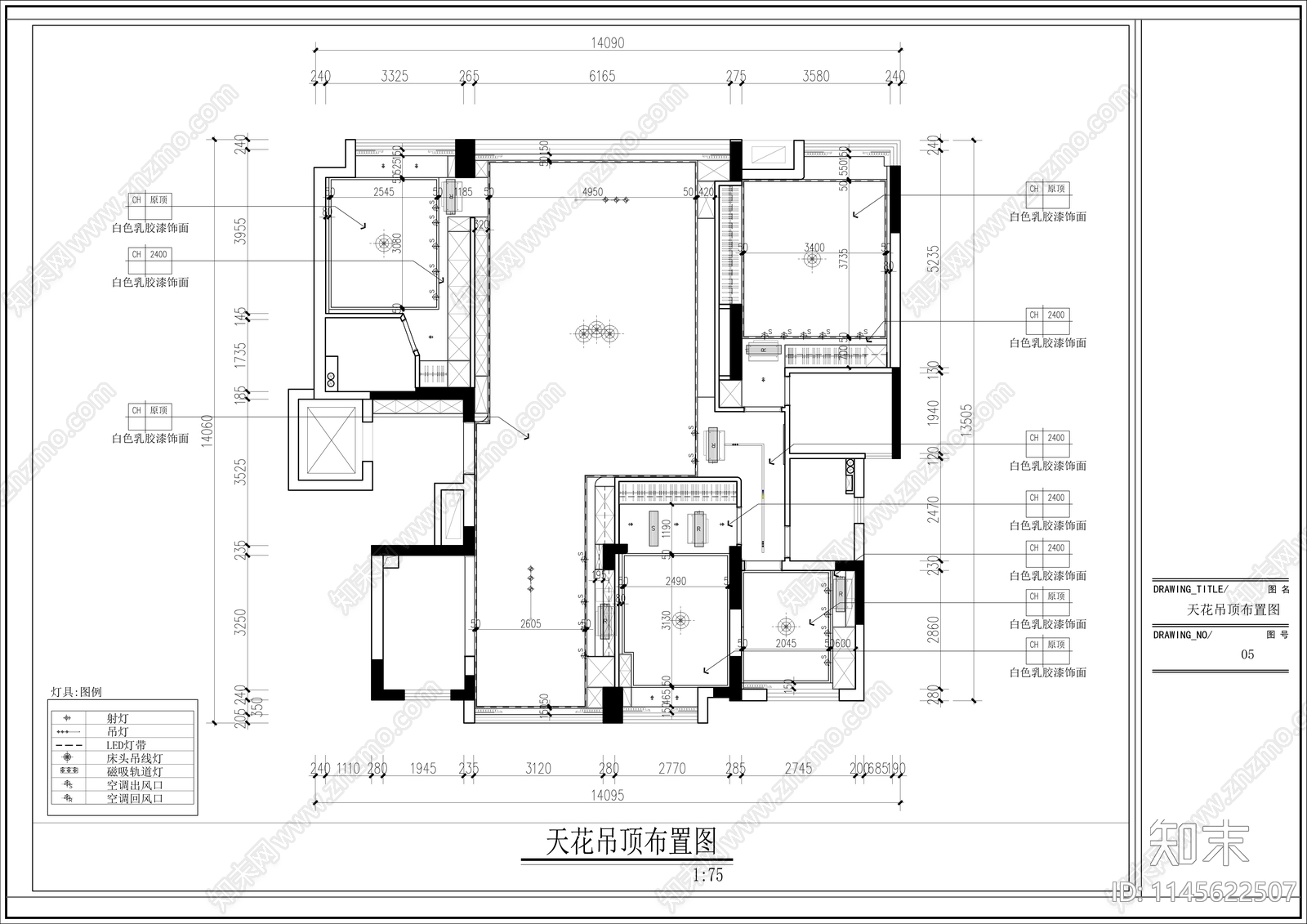 意式极简家装室内cad施工图下载【ID:1145622507】