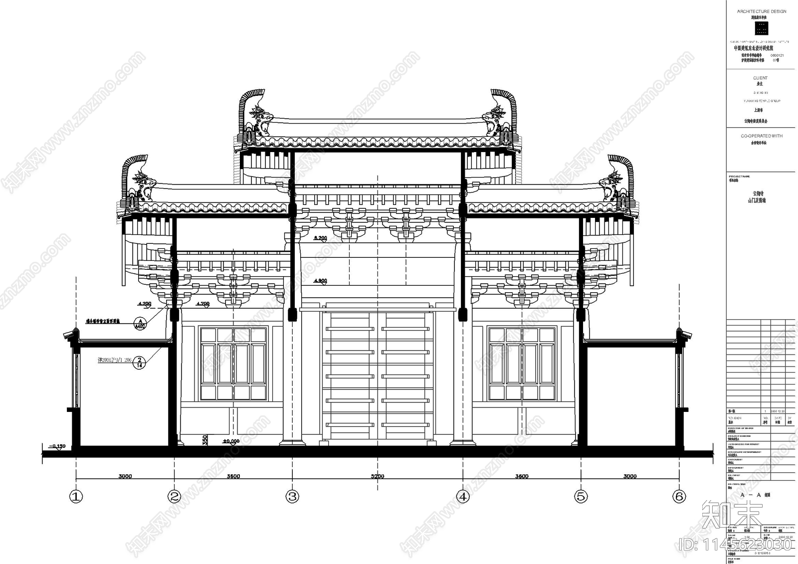 山门门楼牌楼古建筑详图施工图下载【ID:1145623030】