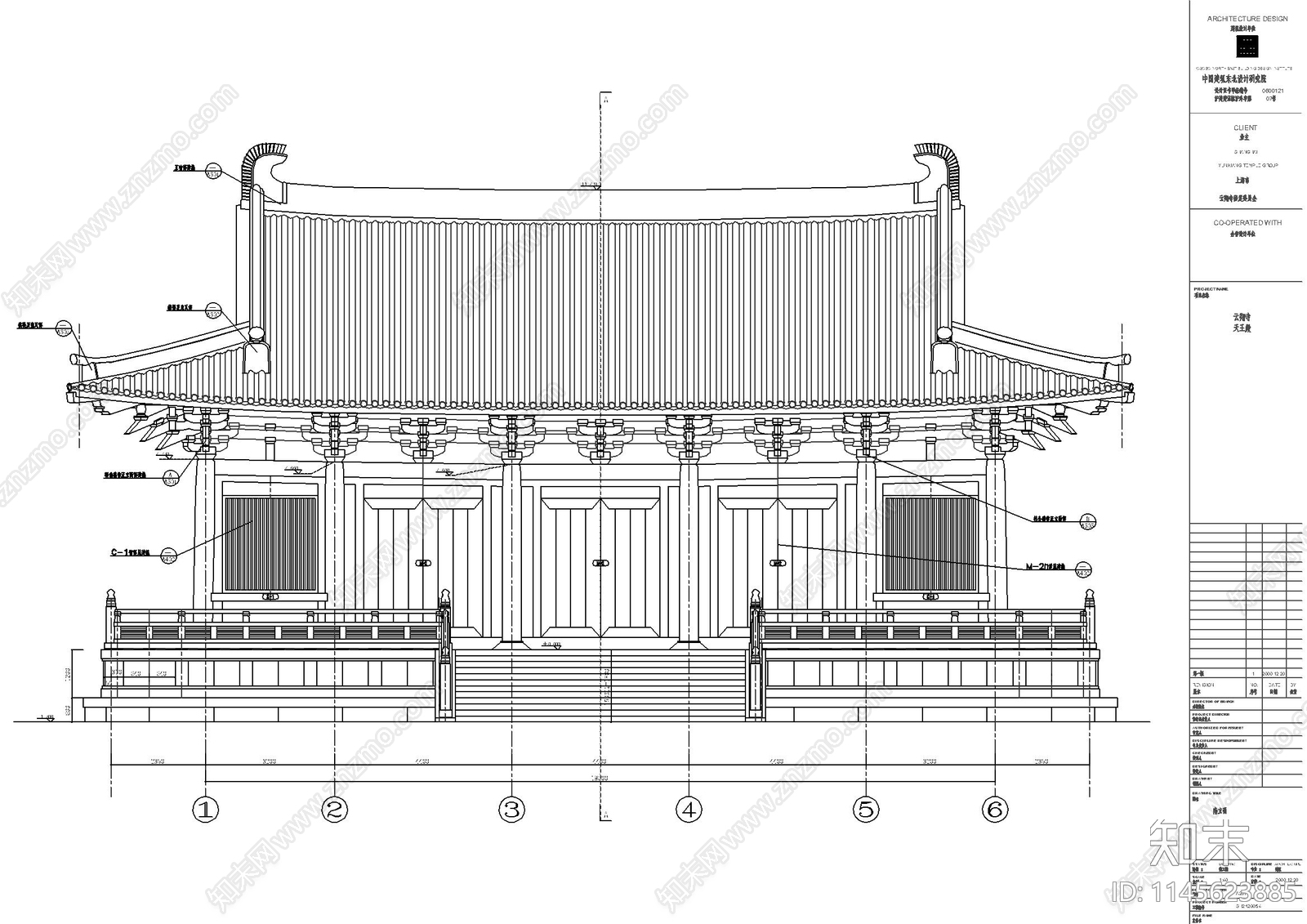 天王殿古建筑详图cad施工图下载【ID:1145623885】