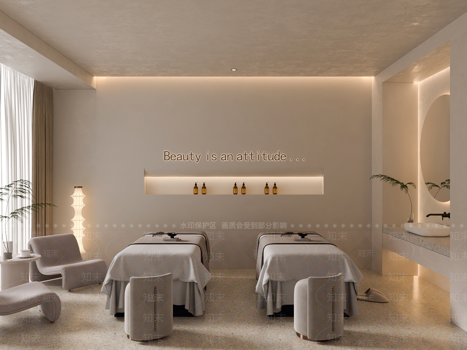 现代美容SPA店3D模型下载【ID:1145624747】