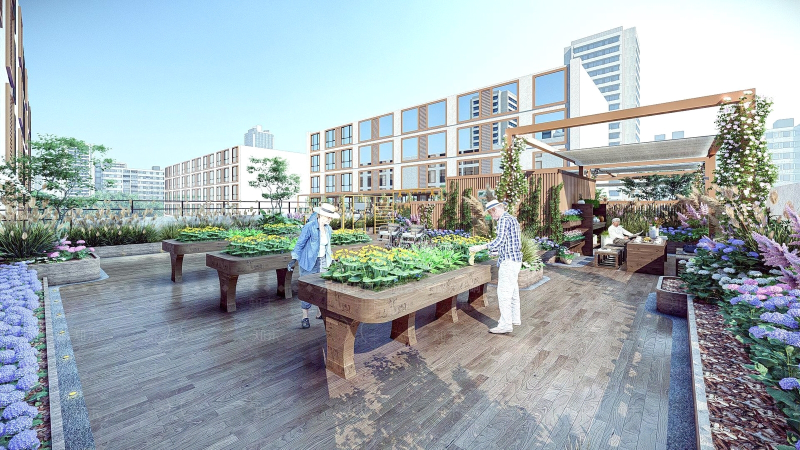 现代康养屋顶花园SU模型下载【ID:1145628254】