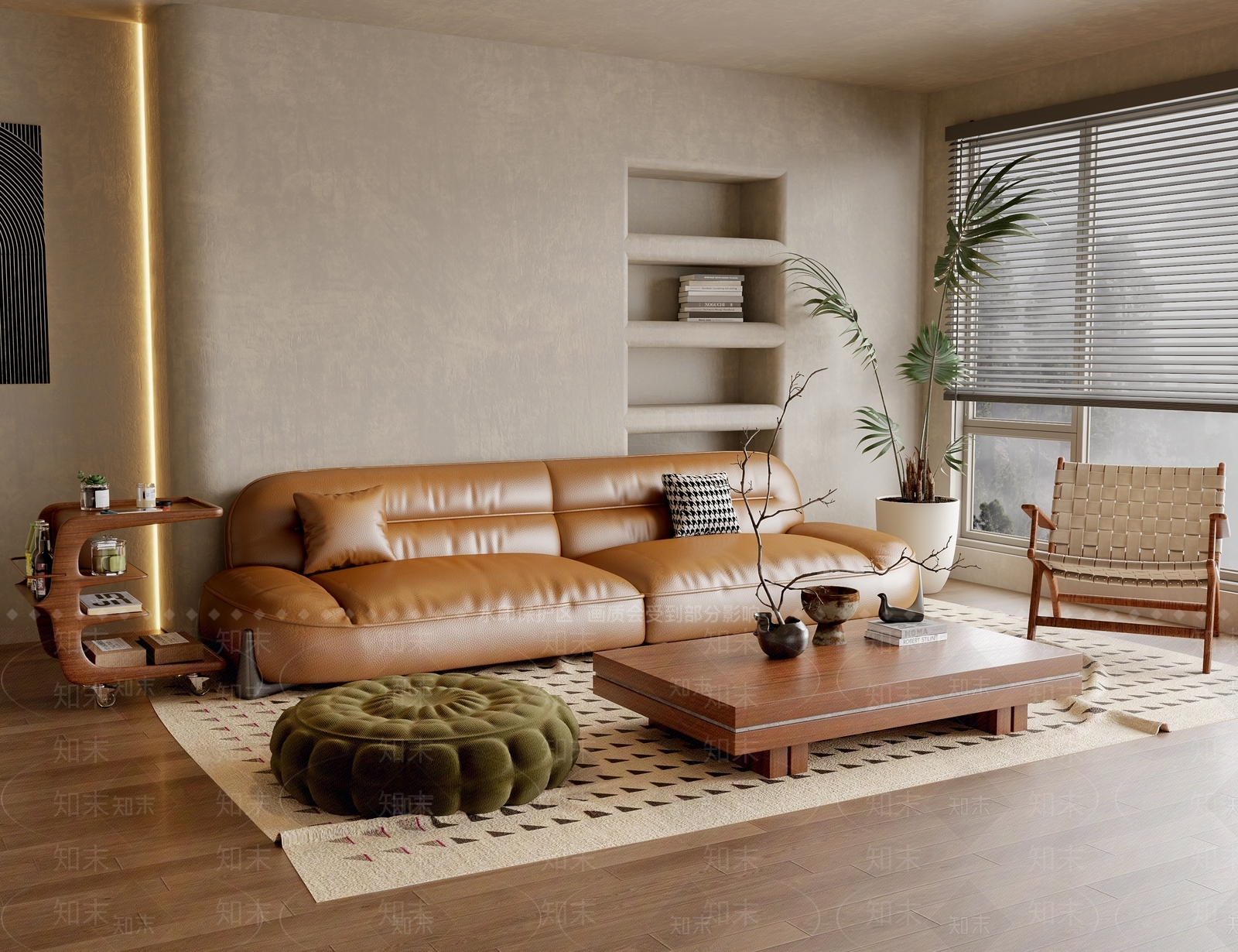 侘寂风客厅3D模型下载【ID:1145633505】_知末3d模型网