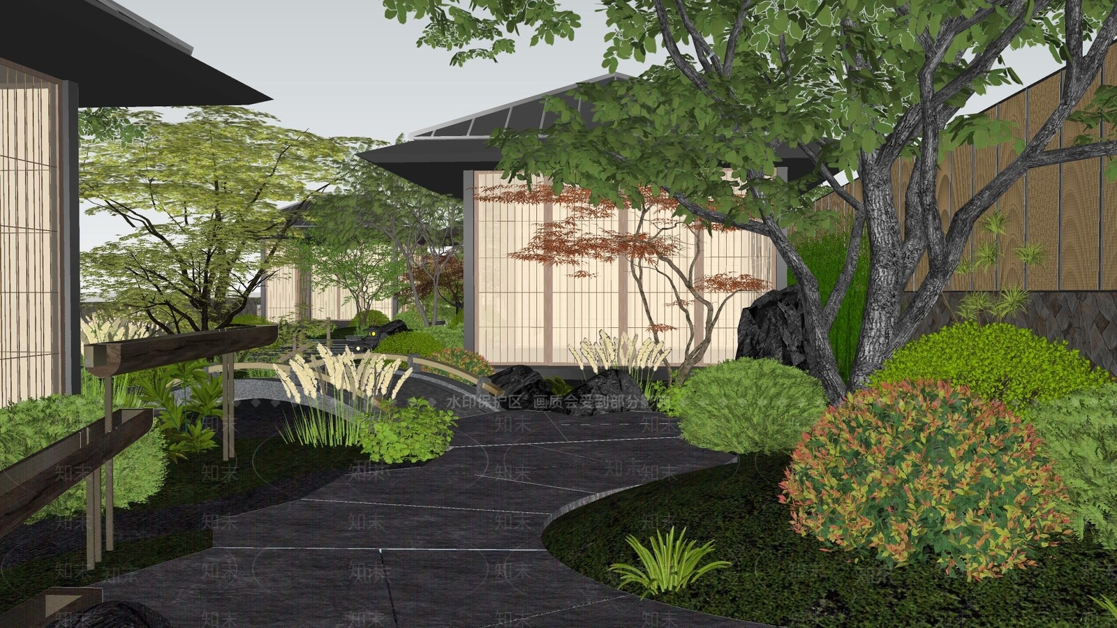 屋顶花园SU模型精品下载_SketchUp模型_知末网
