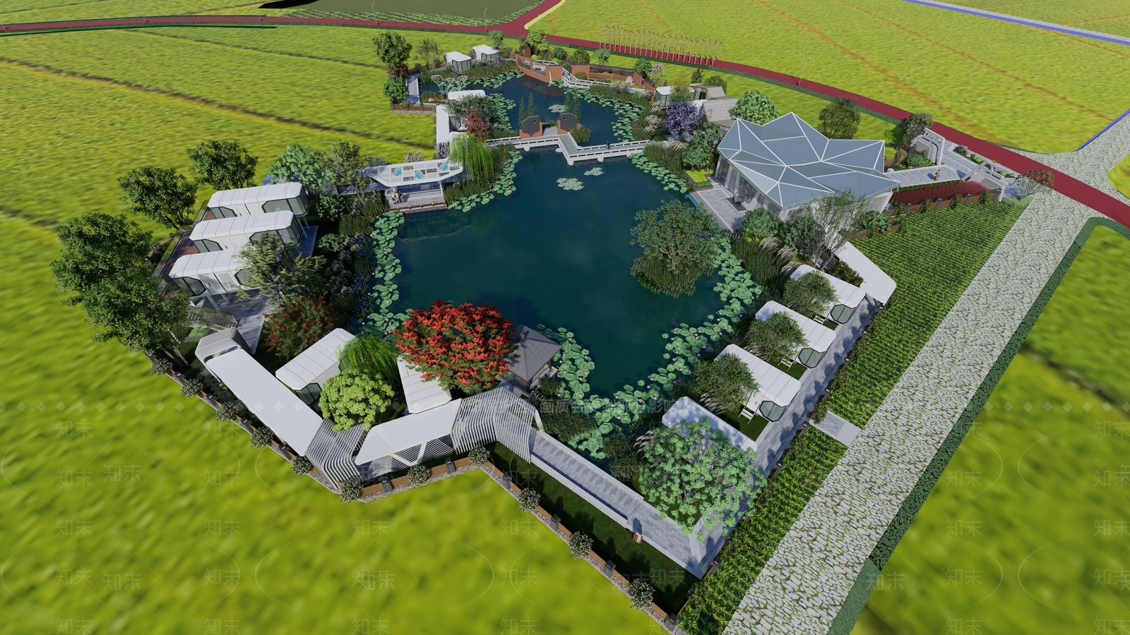 现代景观公园SU模型下载【ID:1146700072】