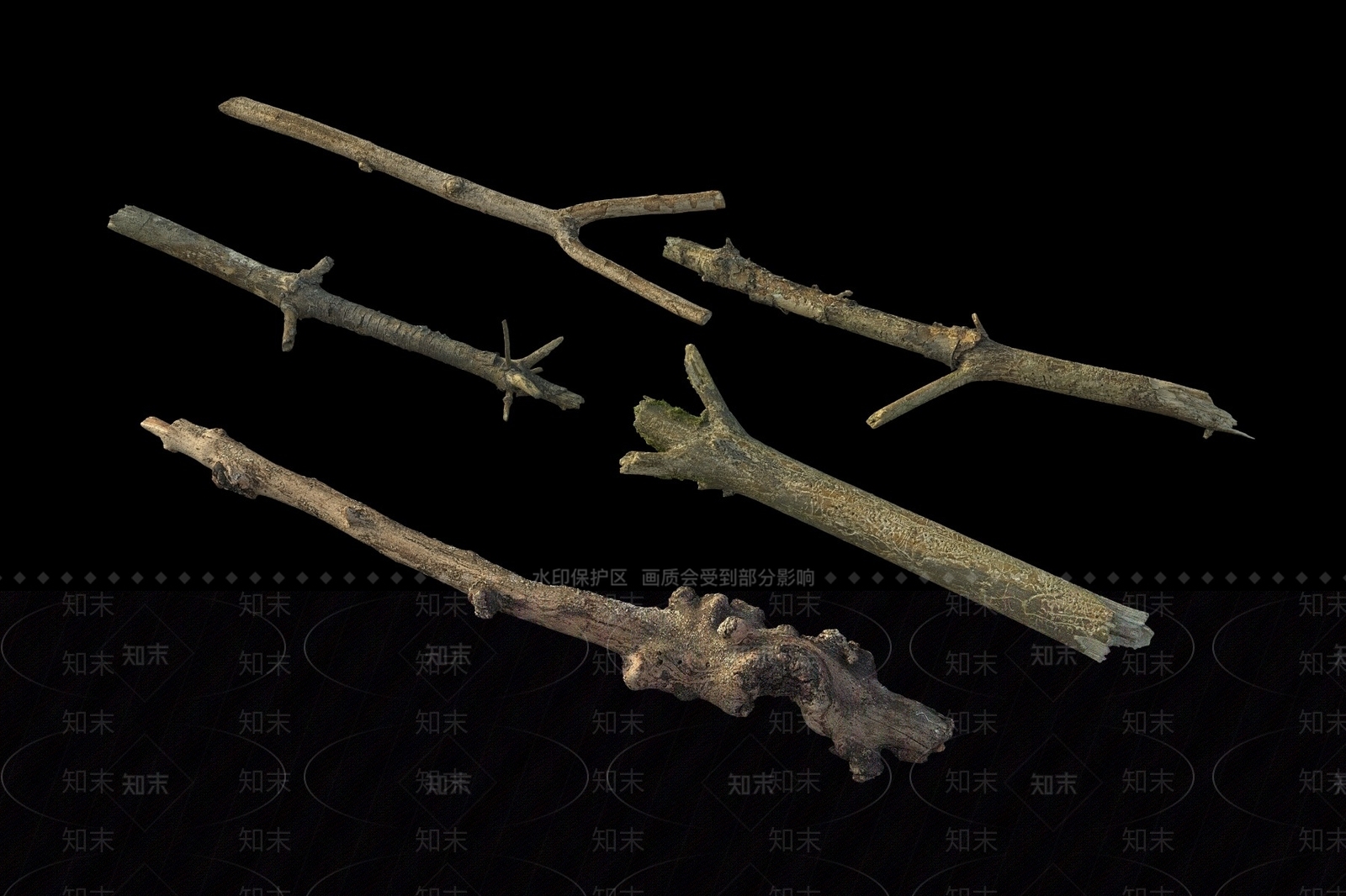 树枝枯枝3D模型下载【ID:1145639807】
