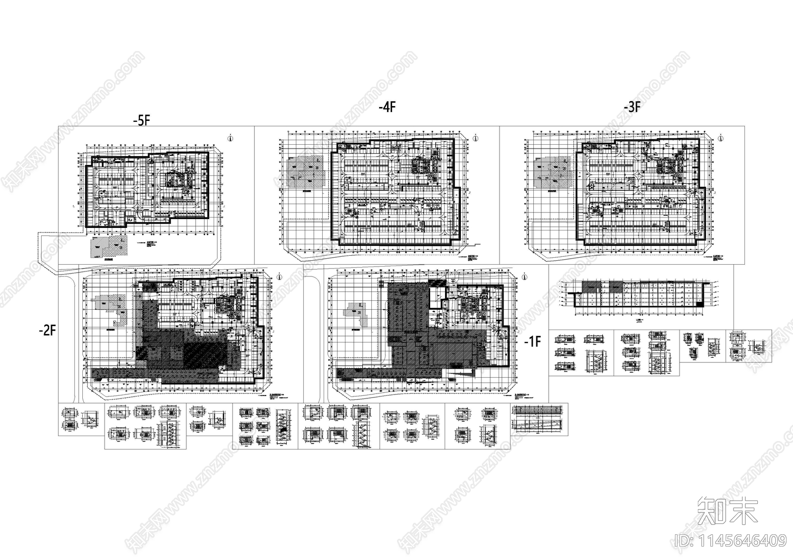 超高层综合楼建筑cad施工图下载【ID:1145646409】