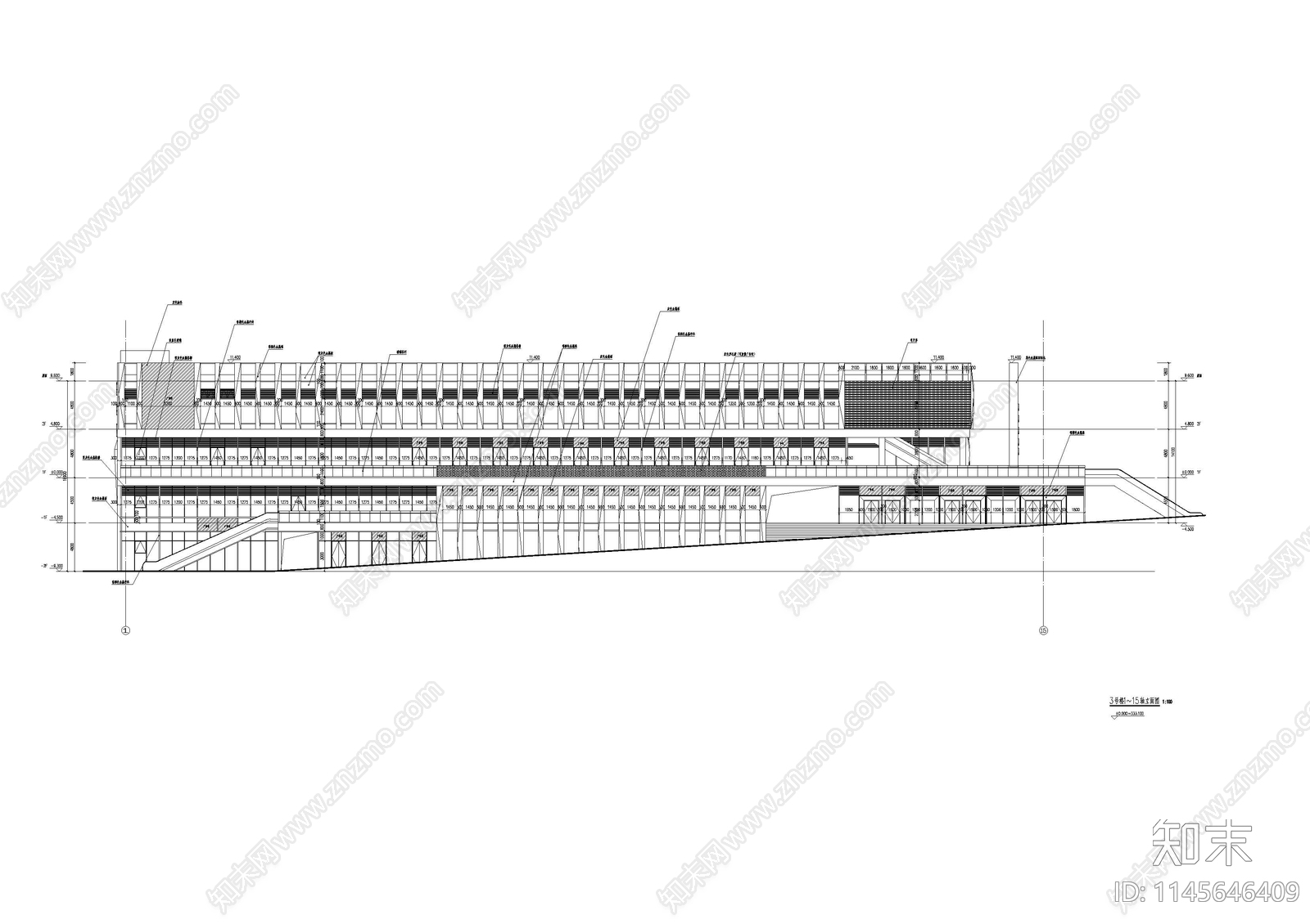 超高层综合楼建筑cad施工图下载【ID:1145646409】