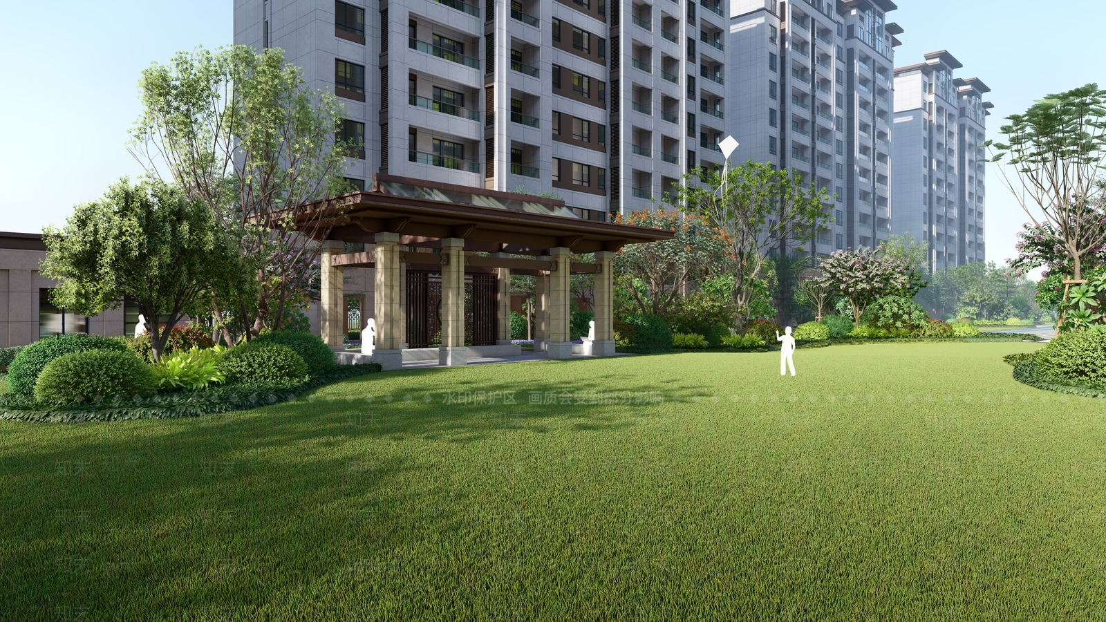 现代小区景观SU模型下载【ID:1145716214】
